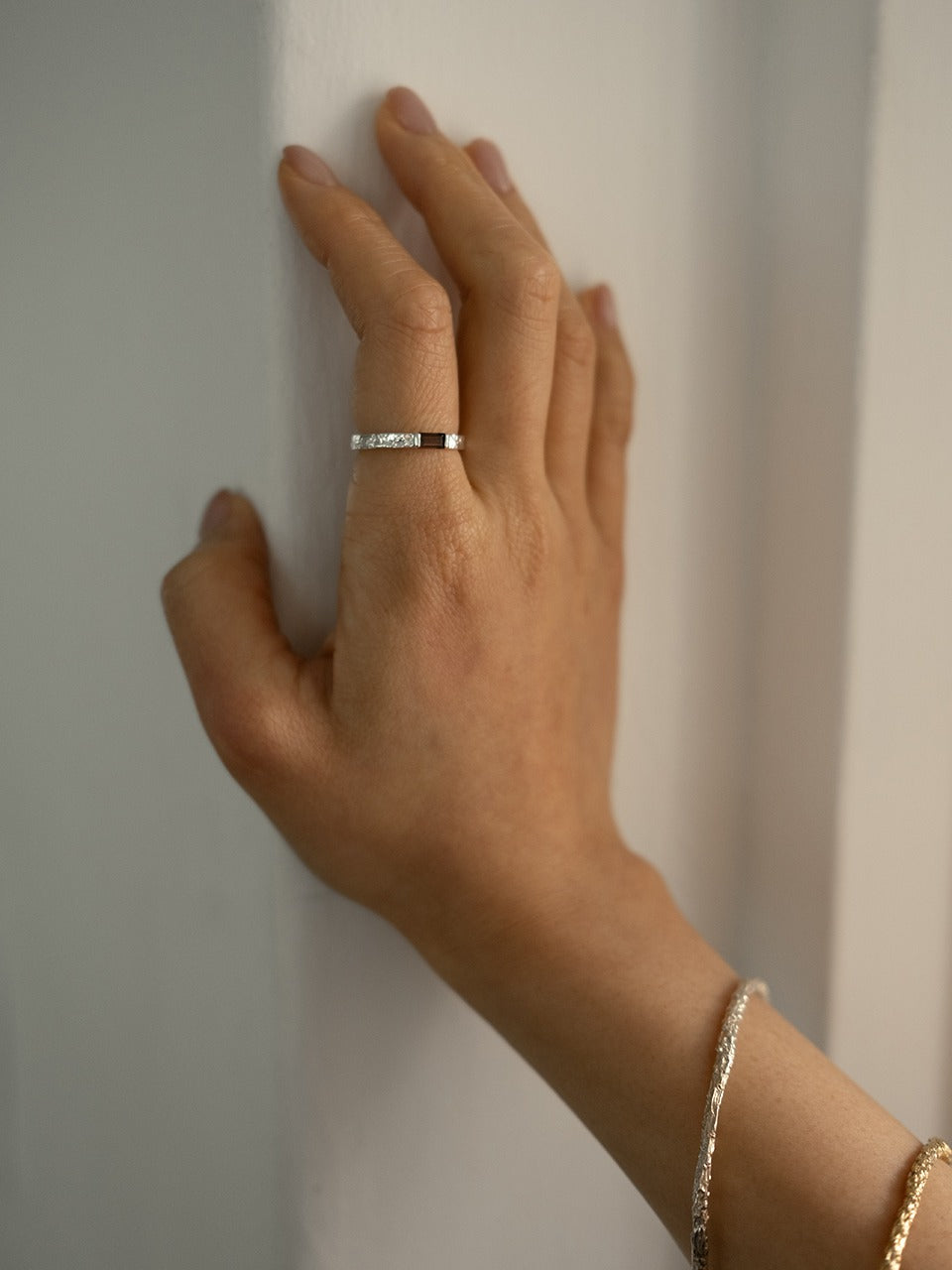 Twig Baguette Ring (smoky quartz)