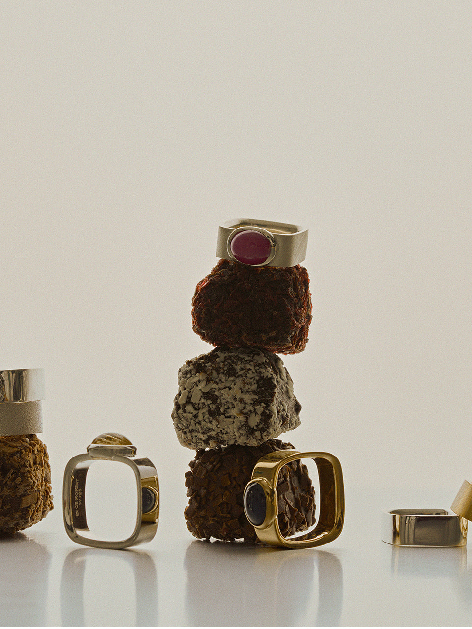 Valentine Square Ring (black rutile quartz)