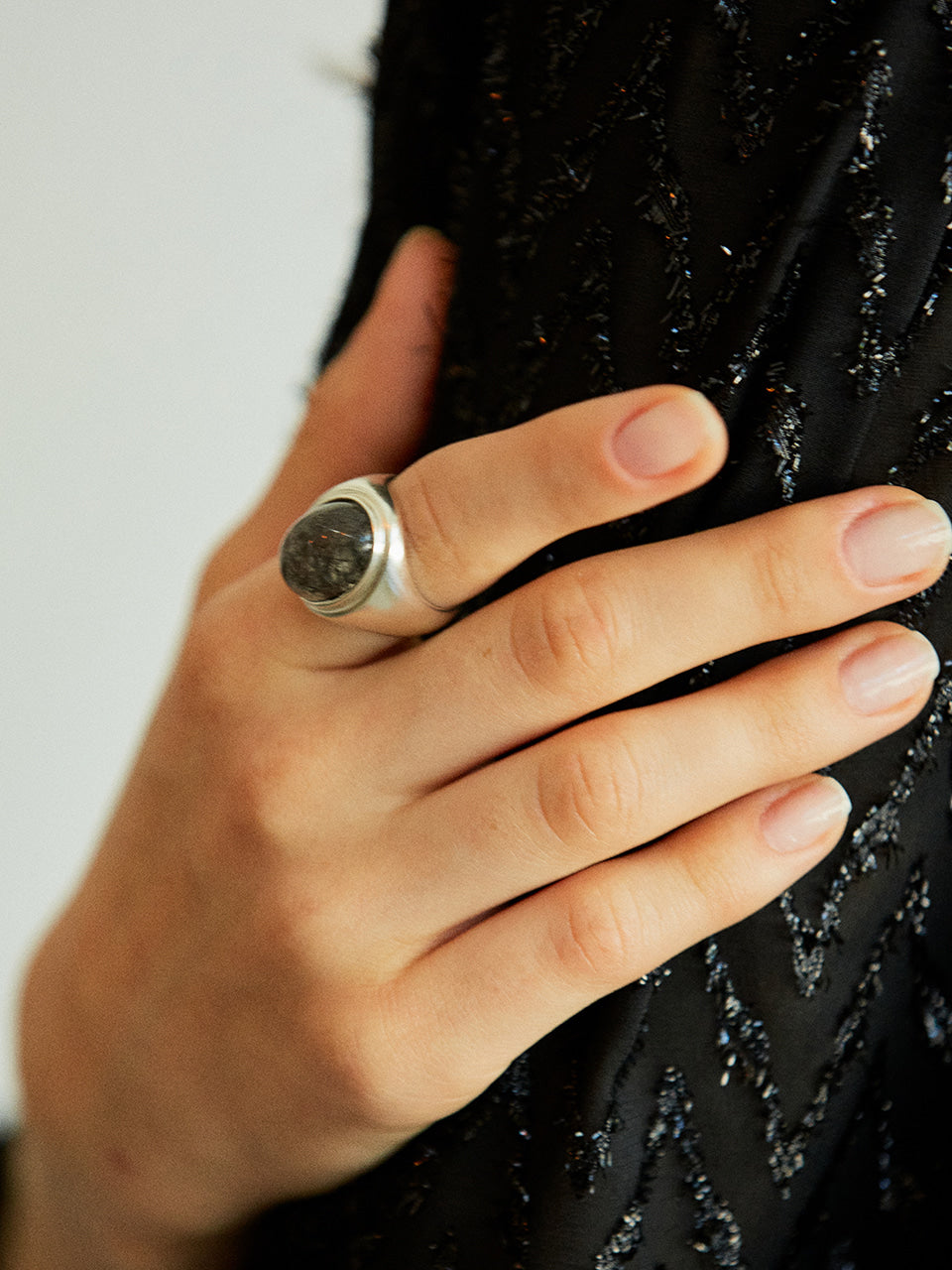 Torry Ring (Black Rutile Quartz)