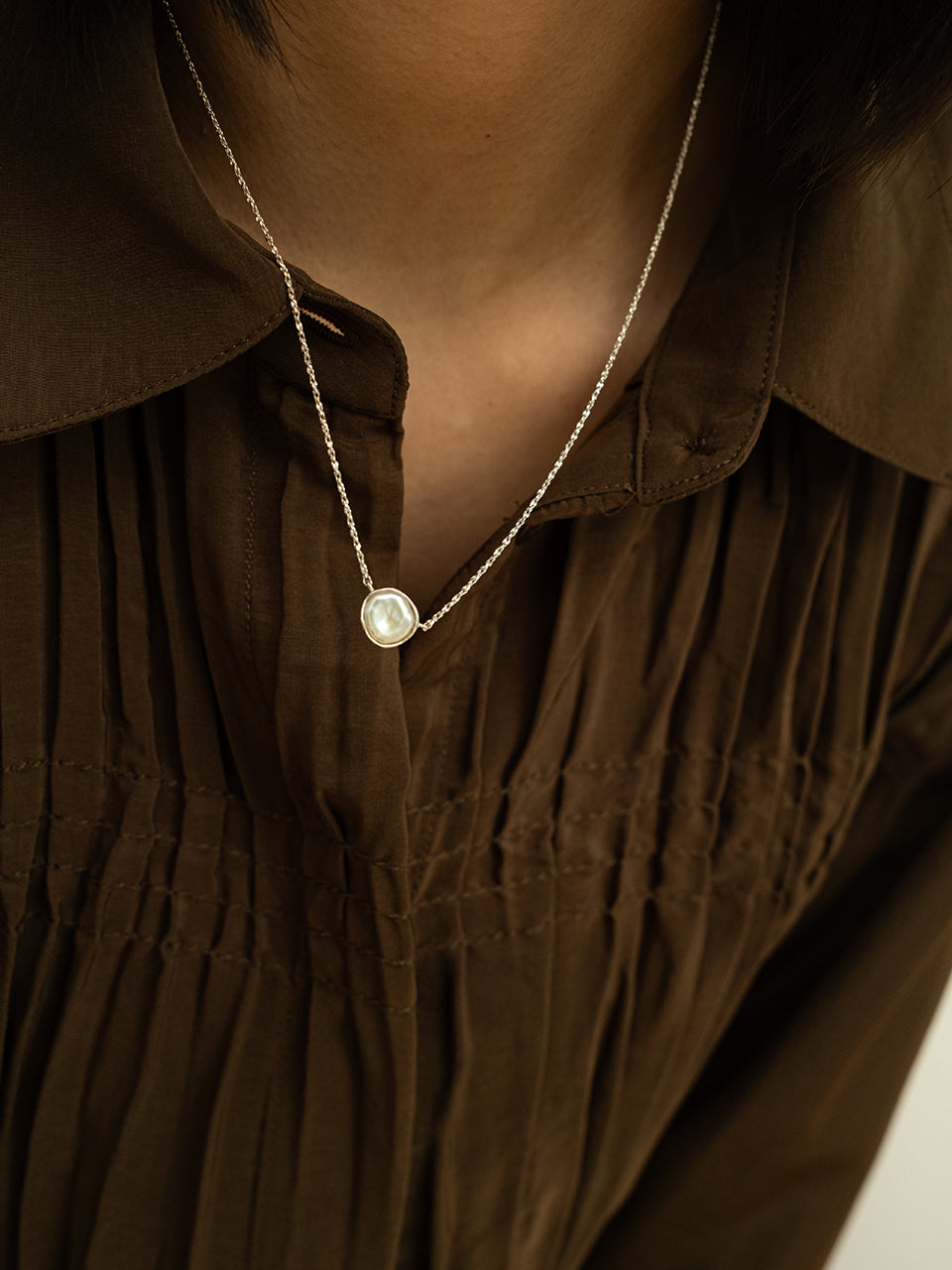 Halo Keshi Pearl Necklace