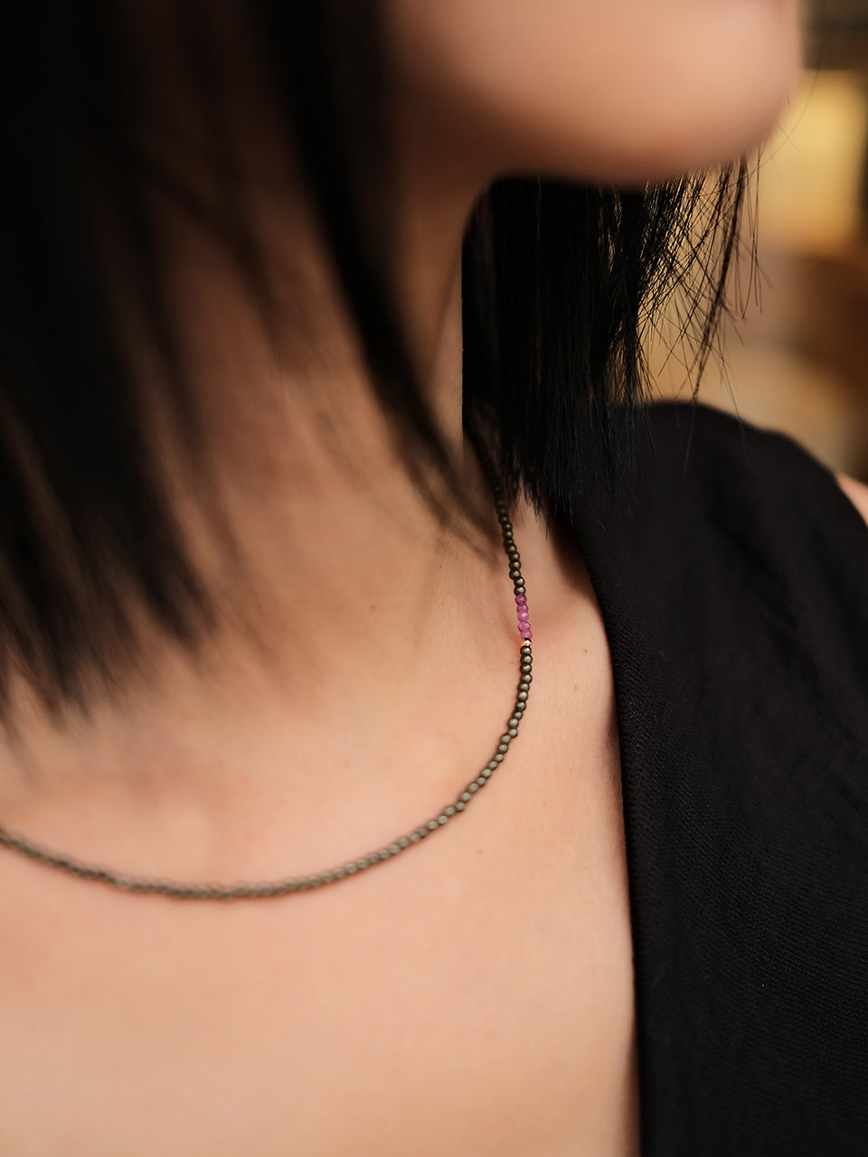 (14k) Margo Necklace (ruby)