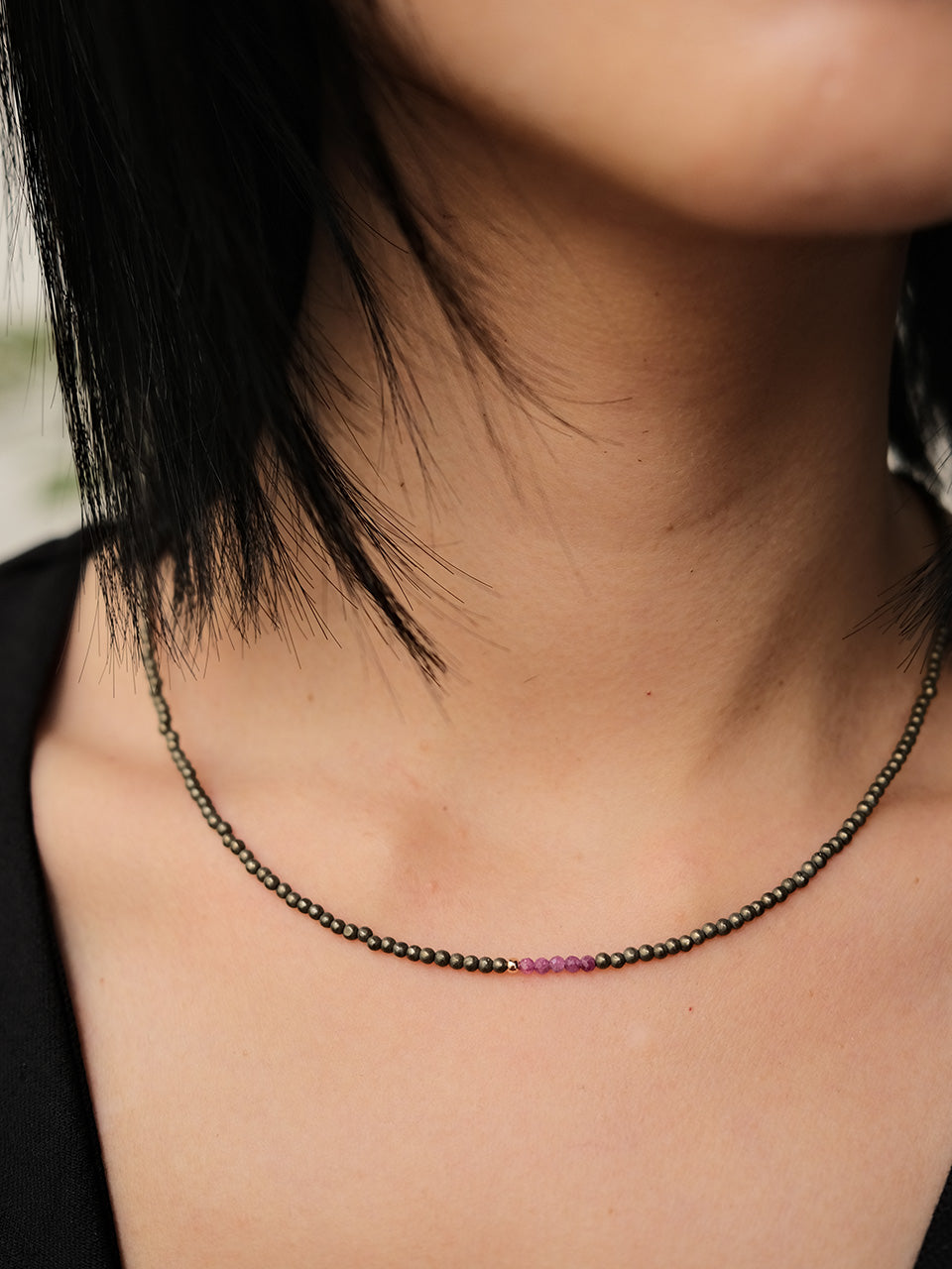 (14k) Margo Necklace (ruby)