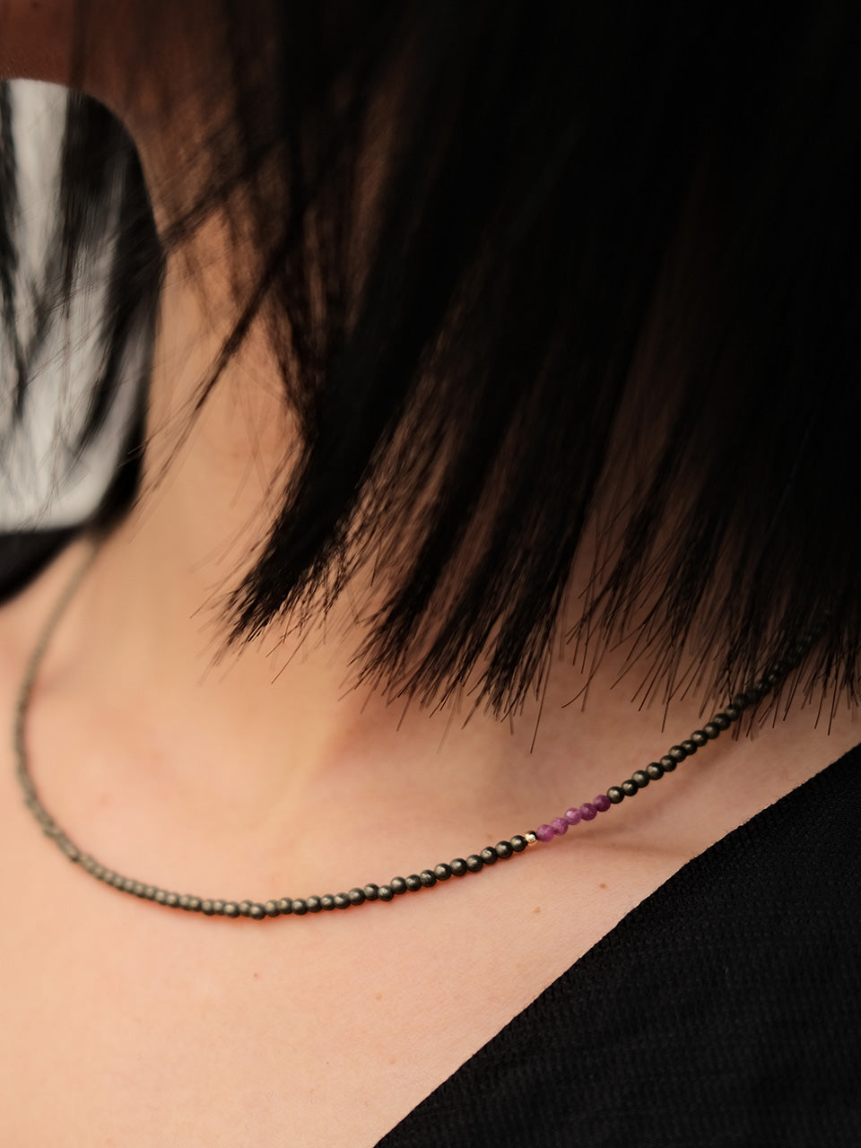 (14k) Margo Necklace (ruby)