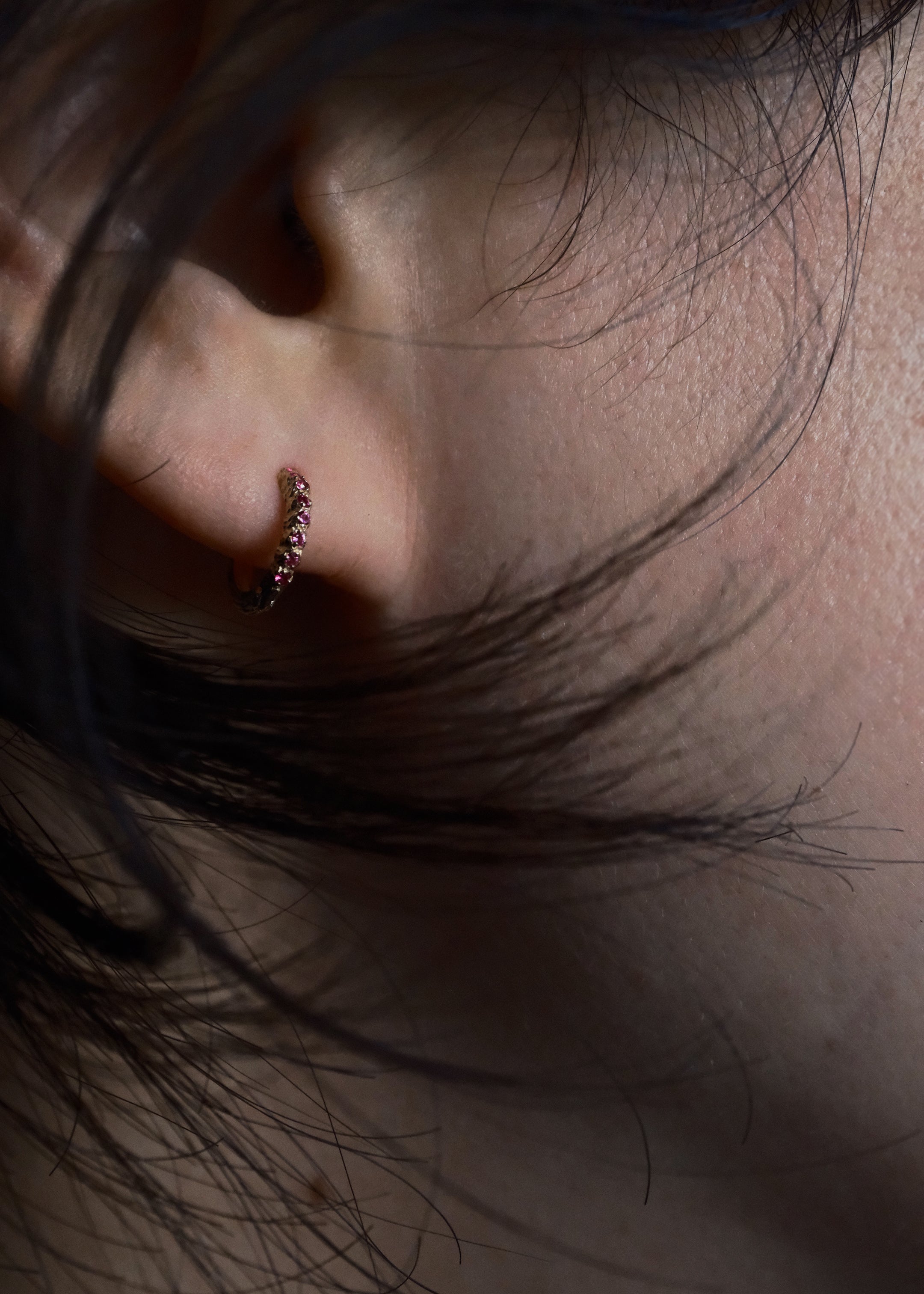 (14k) Quiet Spark Earrings (ruby)