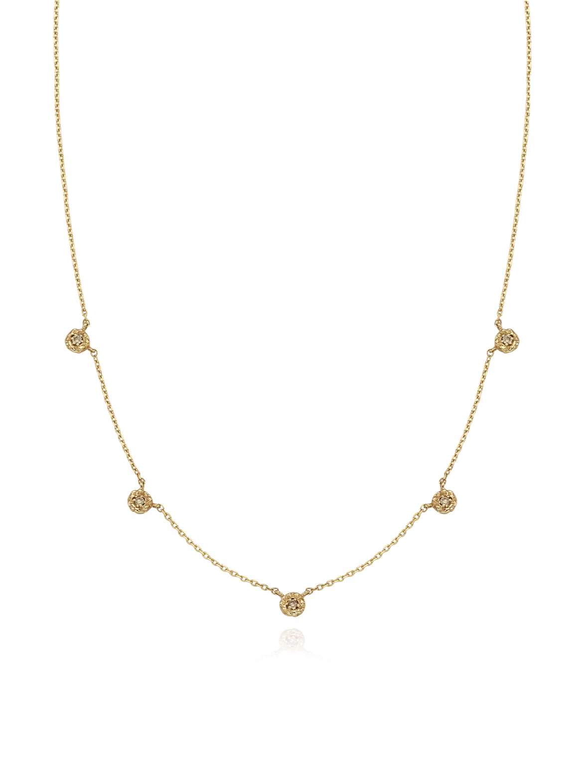 Sprout Necklace (S) (5 cognac diamond)
