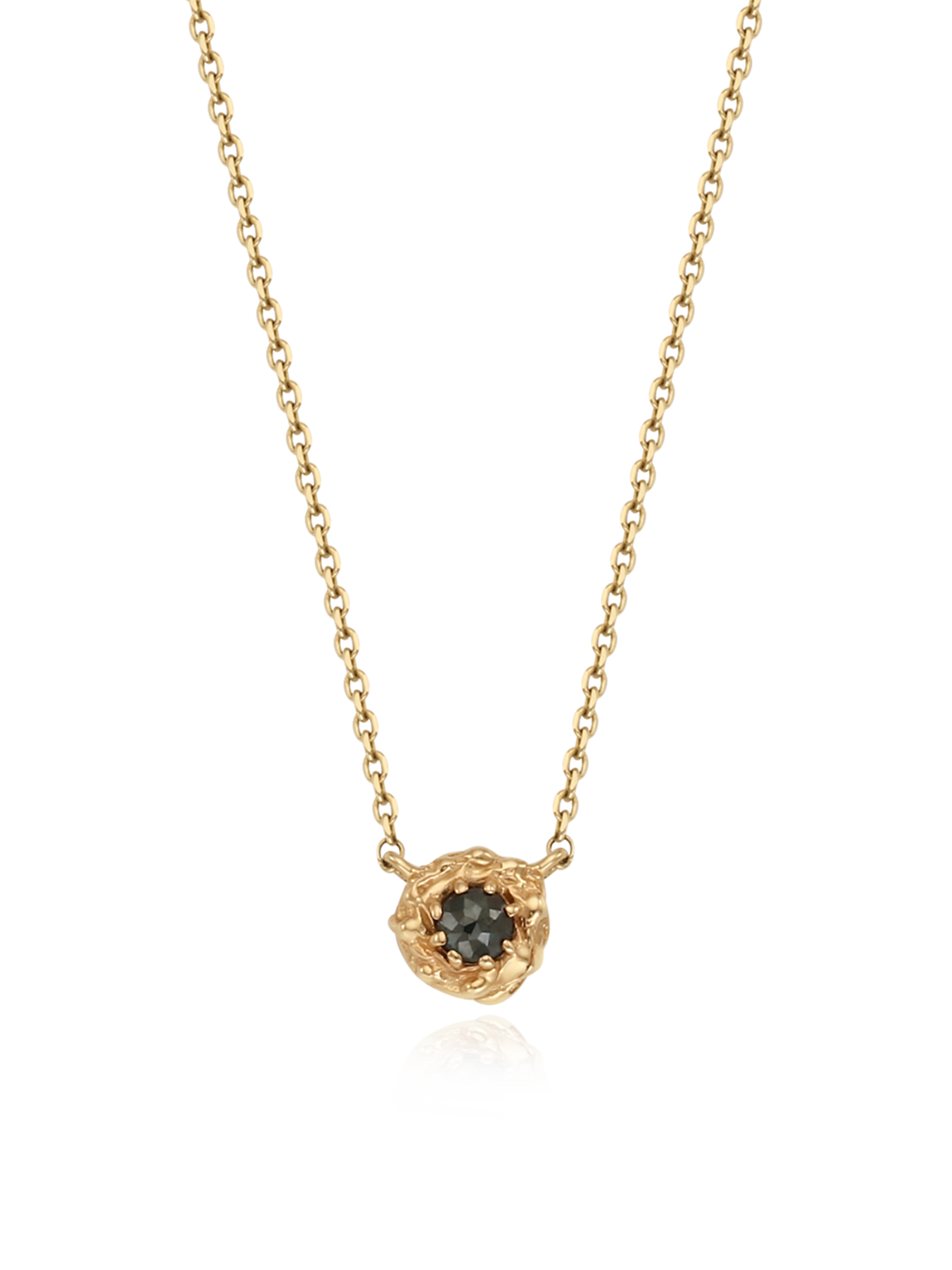 (14k) Sprout Necklace (M) (rough diamond)