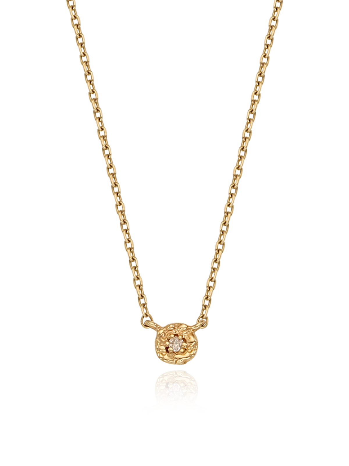 (14k) Sprout Necklace (S) (1 cognac diamond)