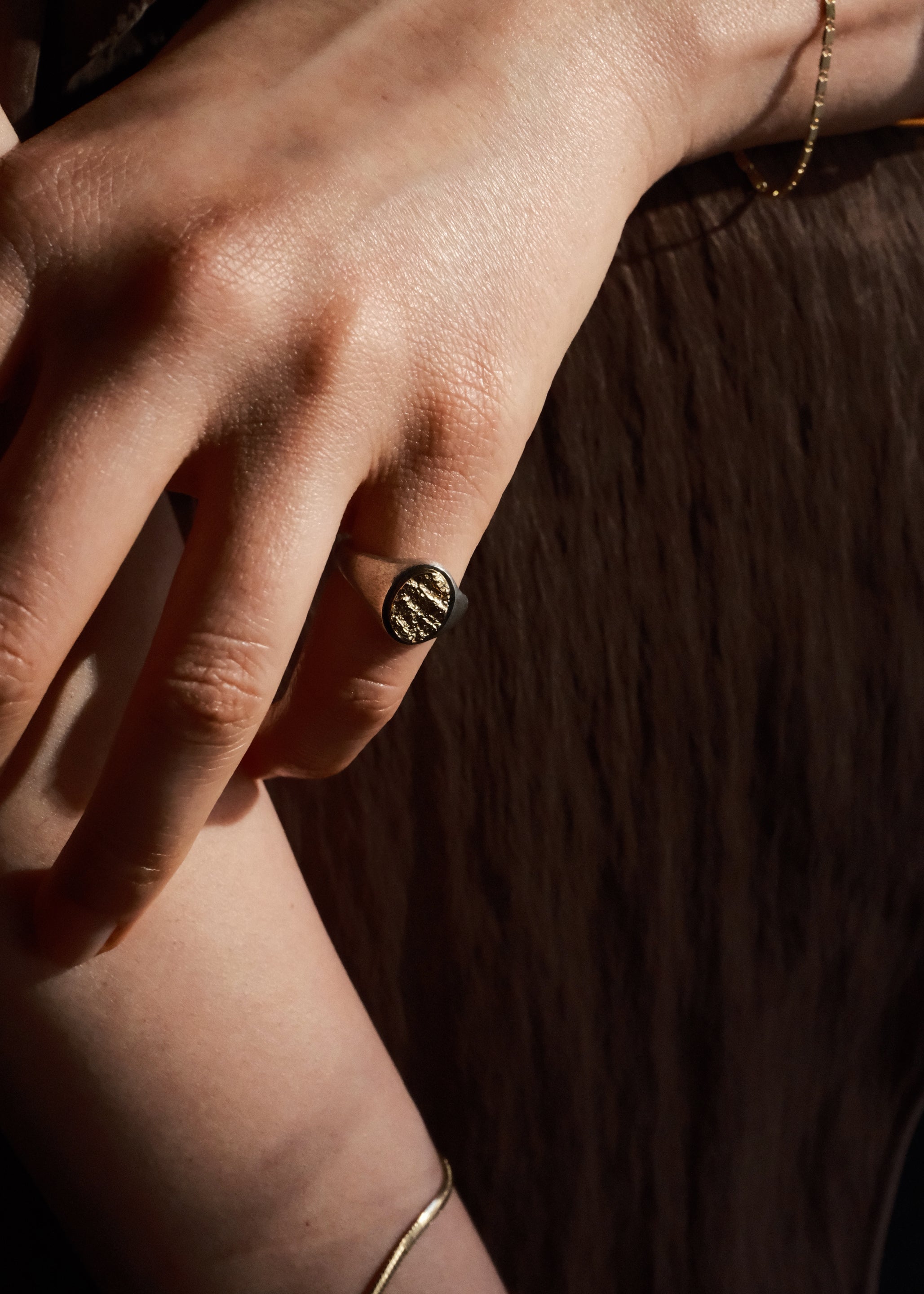 (14k) Twig Signet Ring