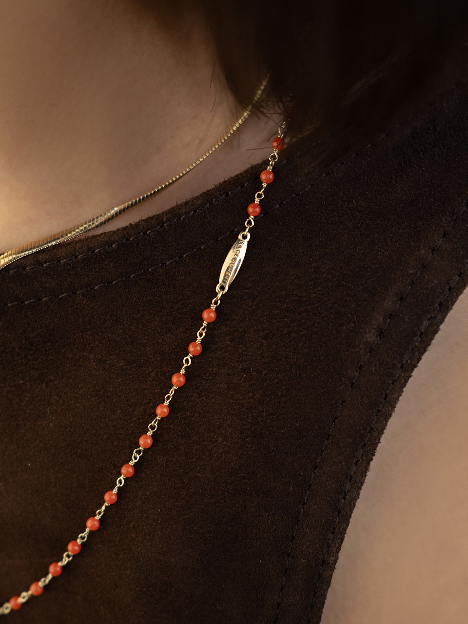 (14k) Coral Link Necklace