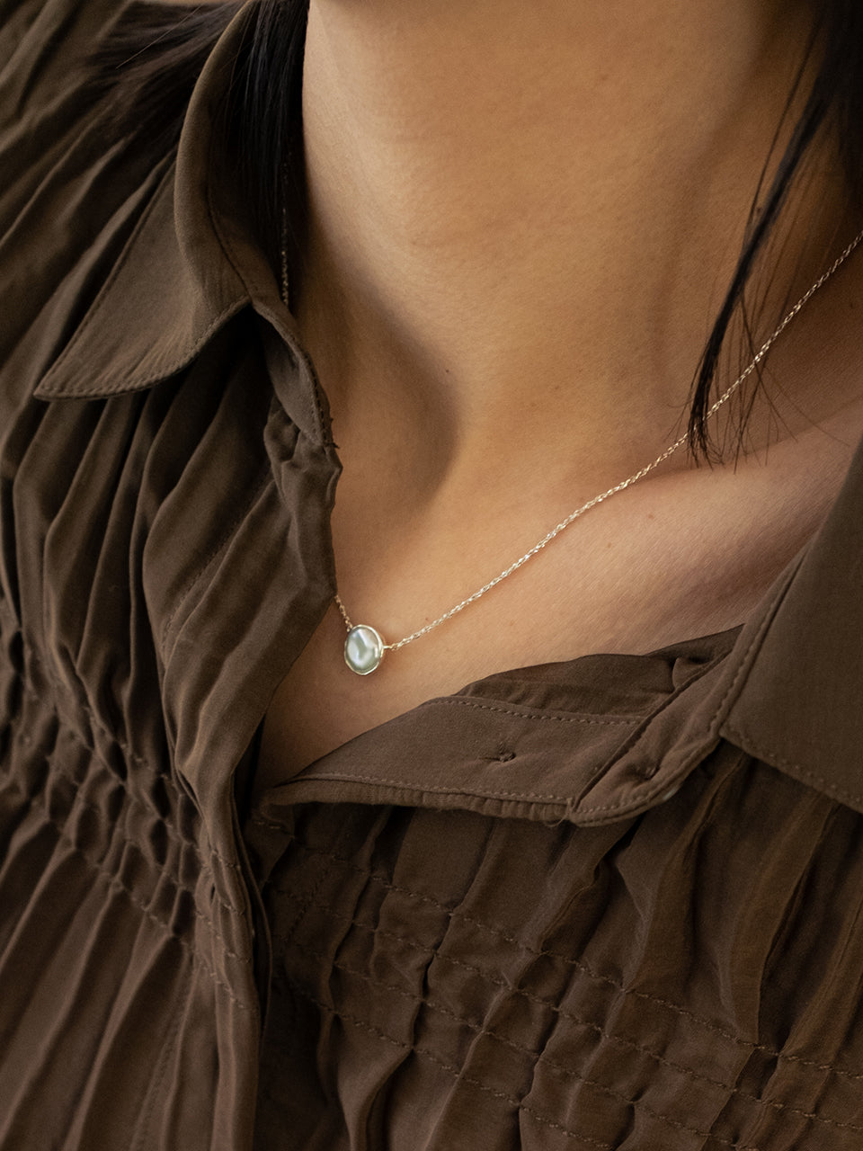 Halo Keshi Pearl Necklace