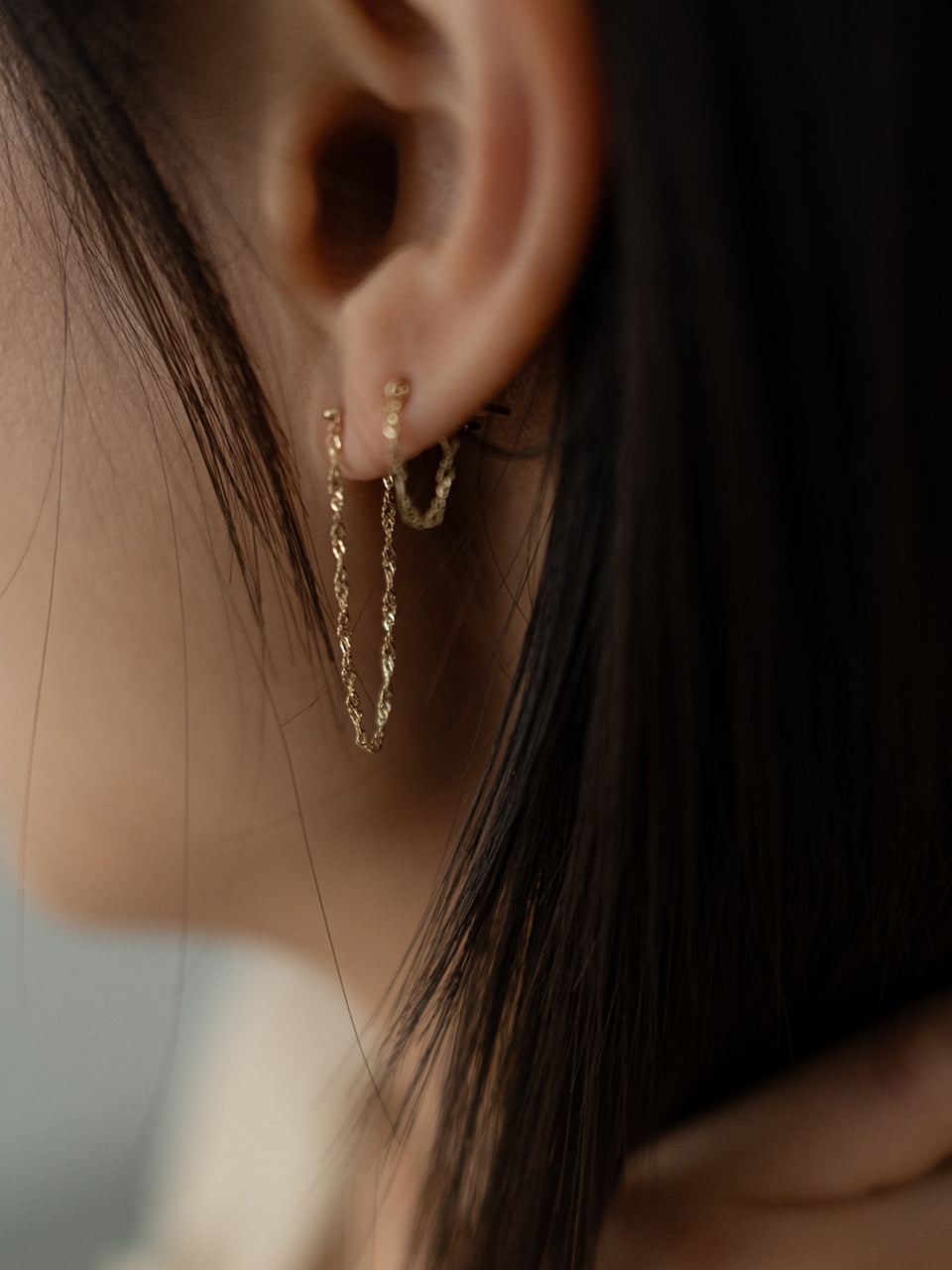 (14k) Mirabelle Chain Earring