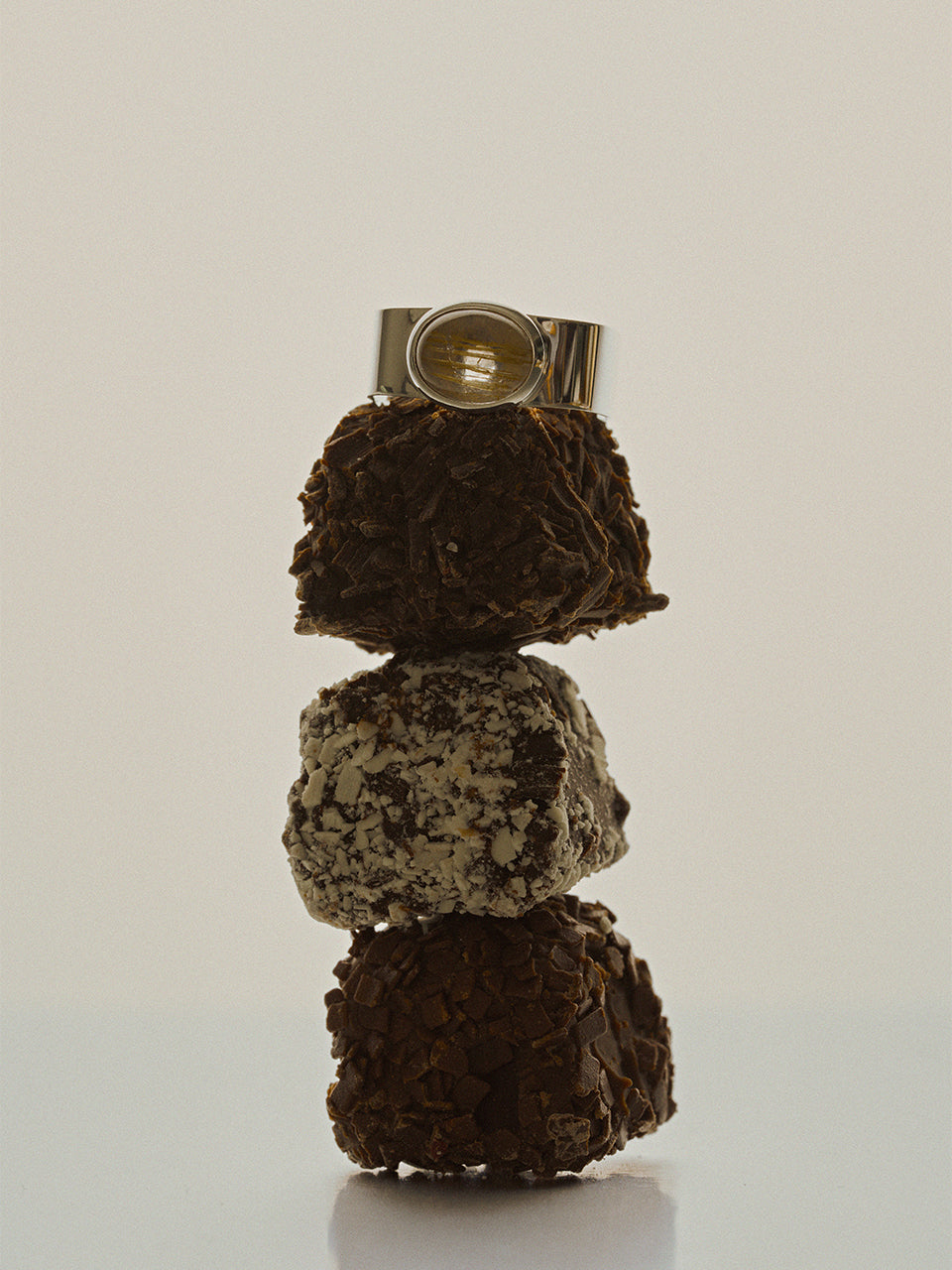 Valentine Square Ring (gold rutile quartz)