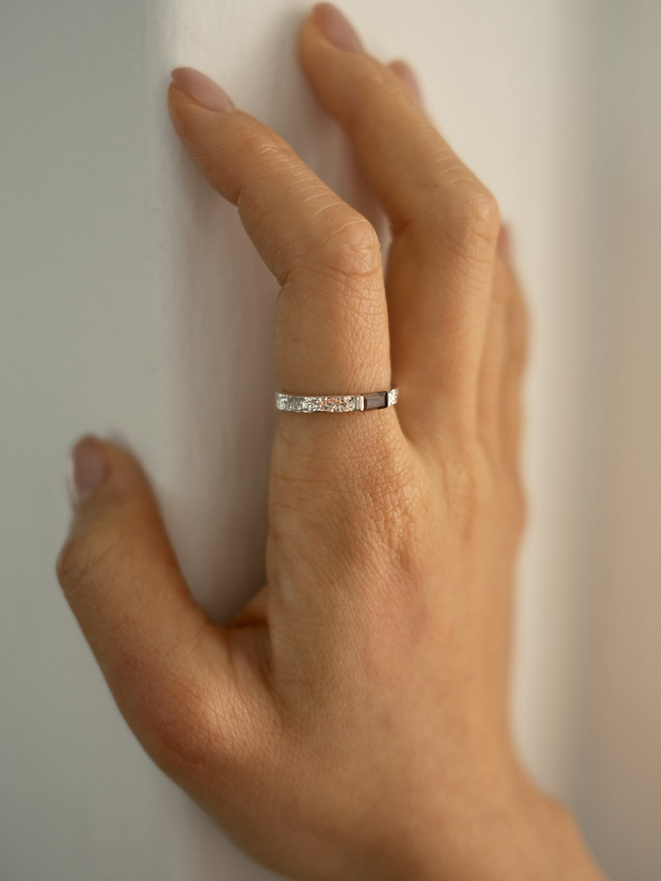Twig Baguette Ring (smoky quartz)
