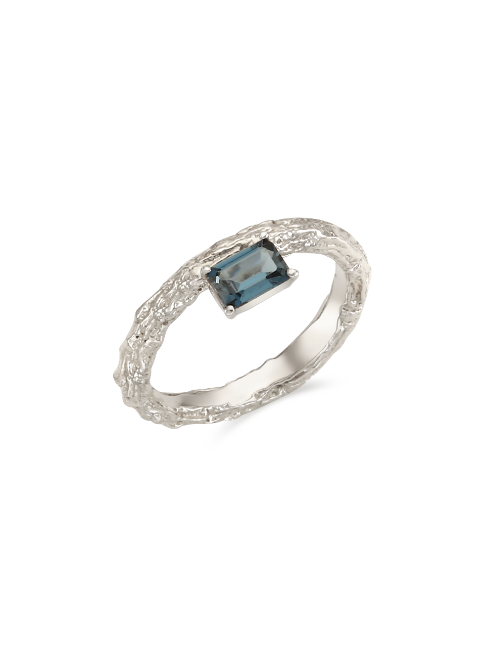 Twig Ring - london blue topaz (square)