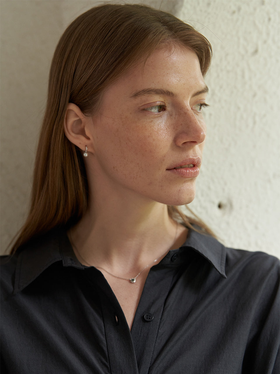 (14k) Sprout Necklace (M) (rough diamond)
