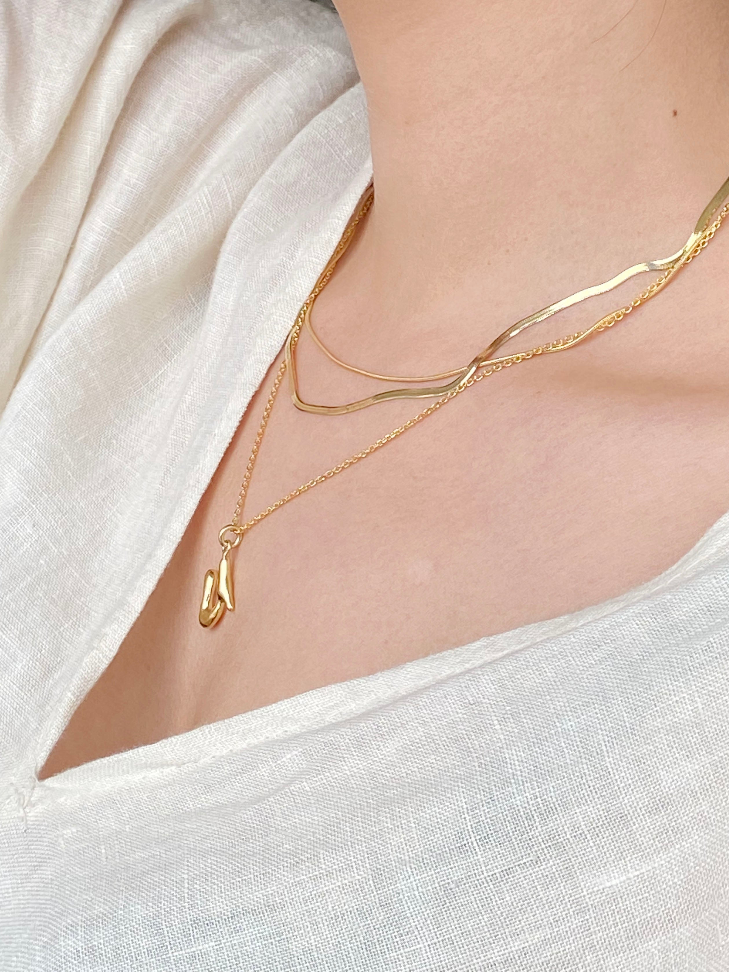 Initial Letter Necklace (thin chain)