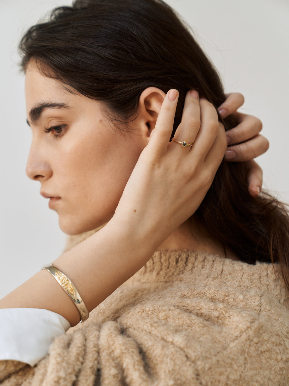 (14k) Sprout Slim Ring (rough diamond)