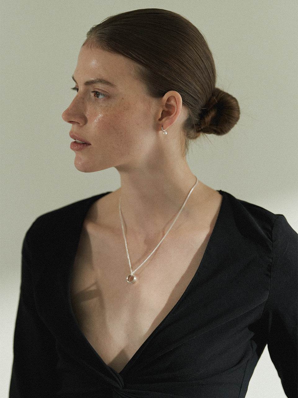 Mild Twig Ring Necklace (curb chain)