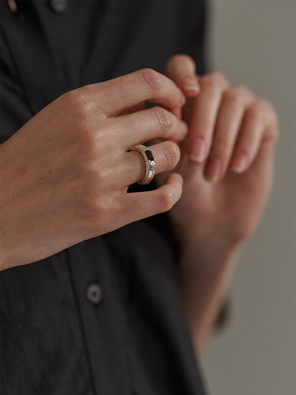 Twig Bold Ring (smoky quartz)