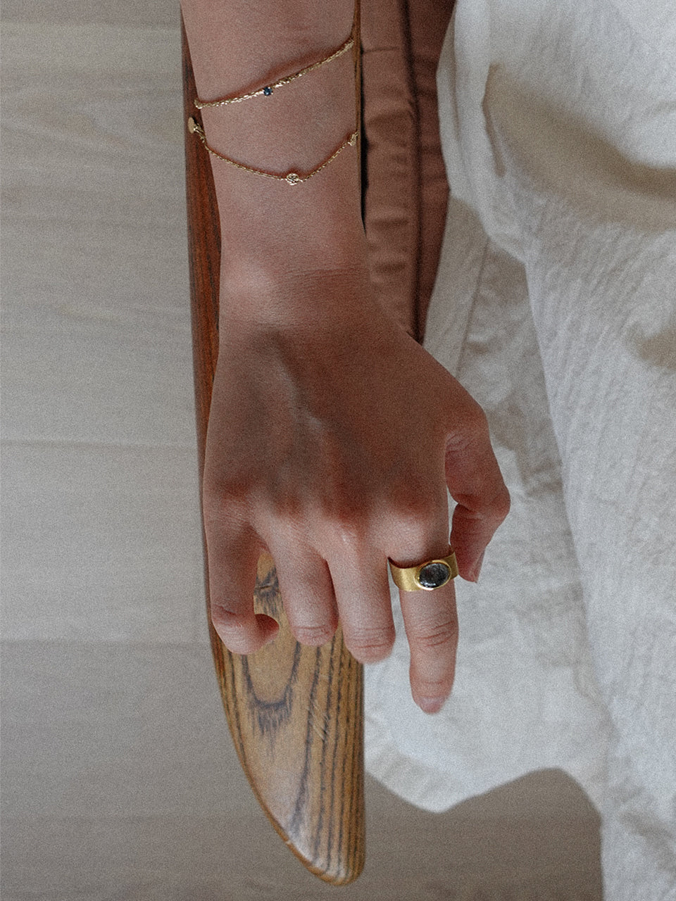 Valentine Square Ring (black rutile quartz)
