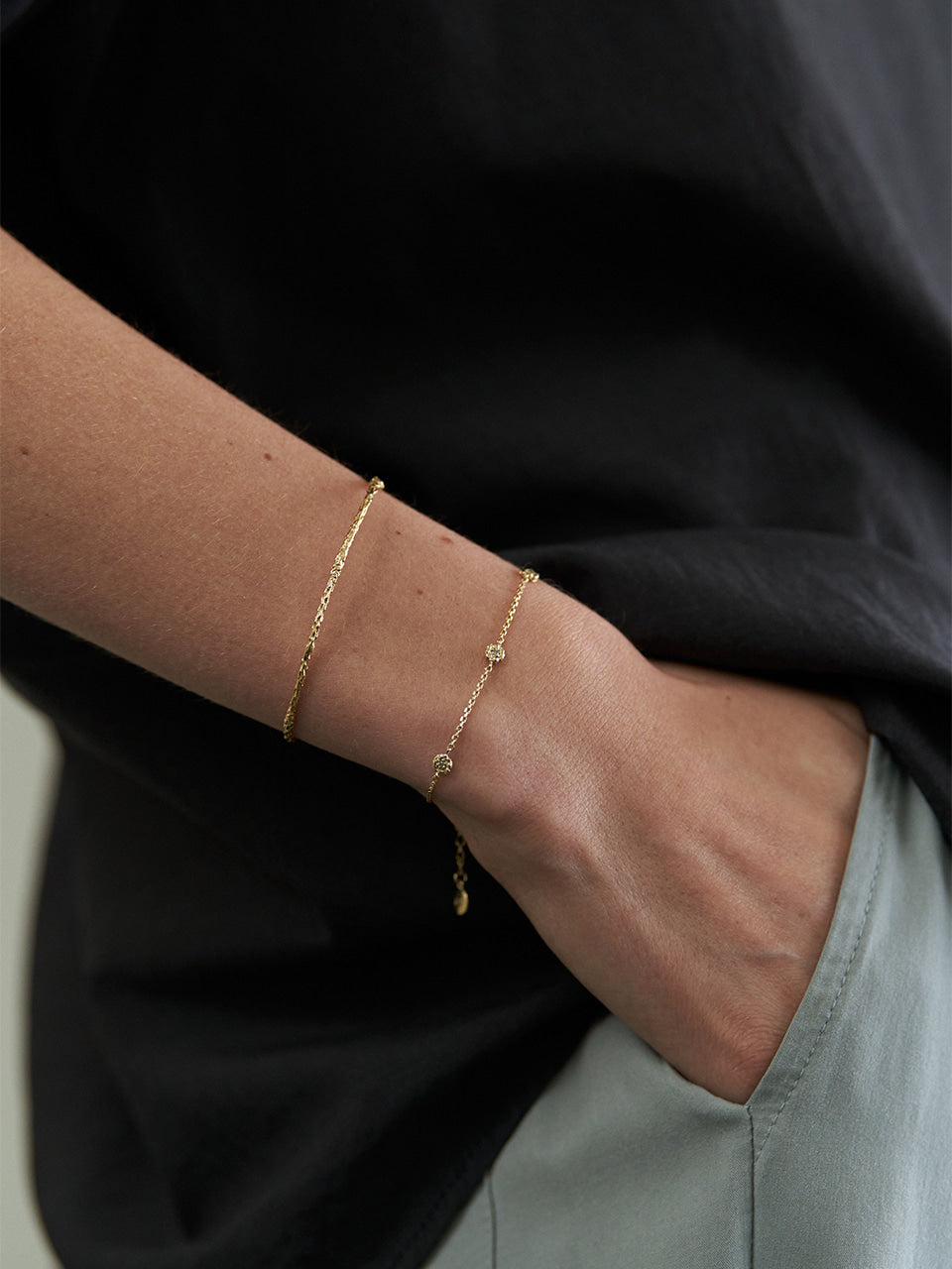 Sprout Bracelet (S) (3 cognac diamonds)