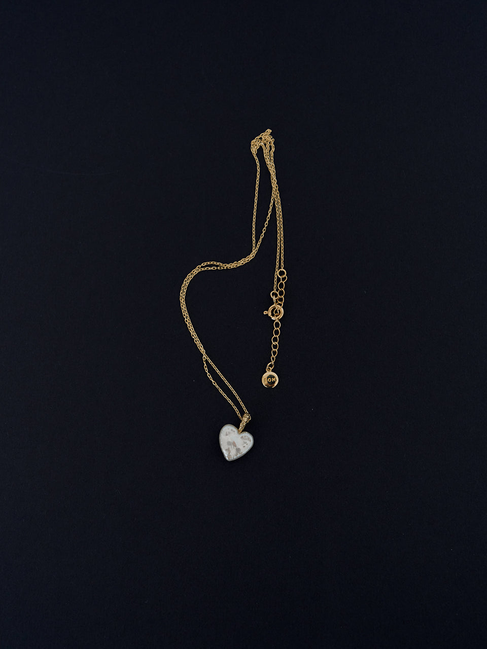 (14k) Heart Pearl Necklace