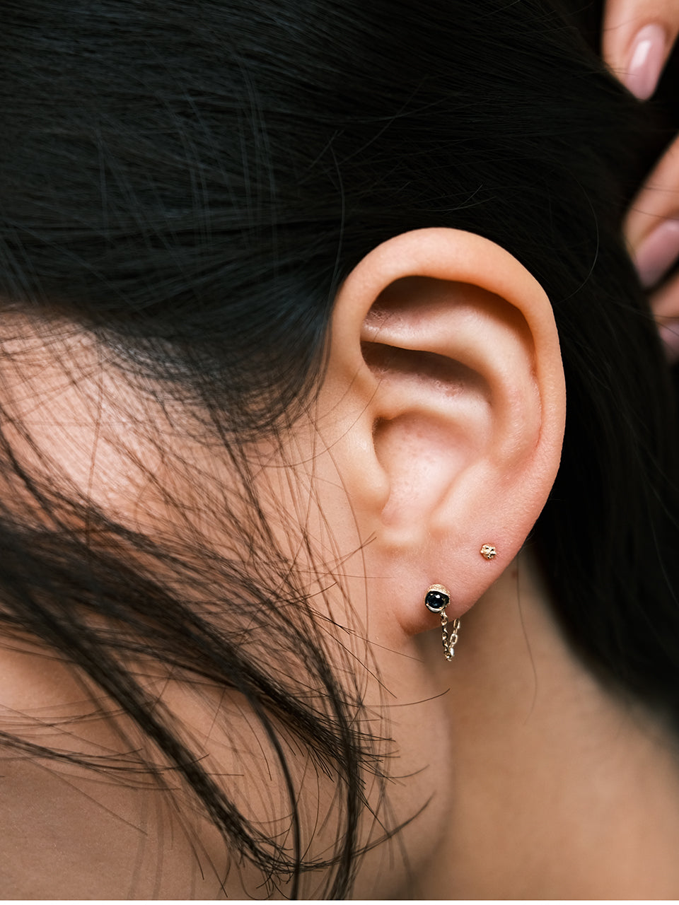 (14k) Log Chain Earrings