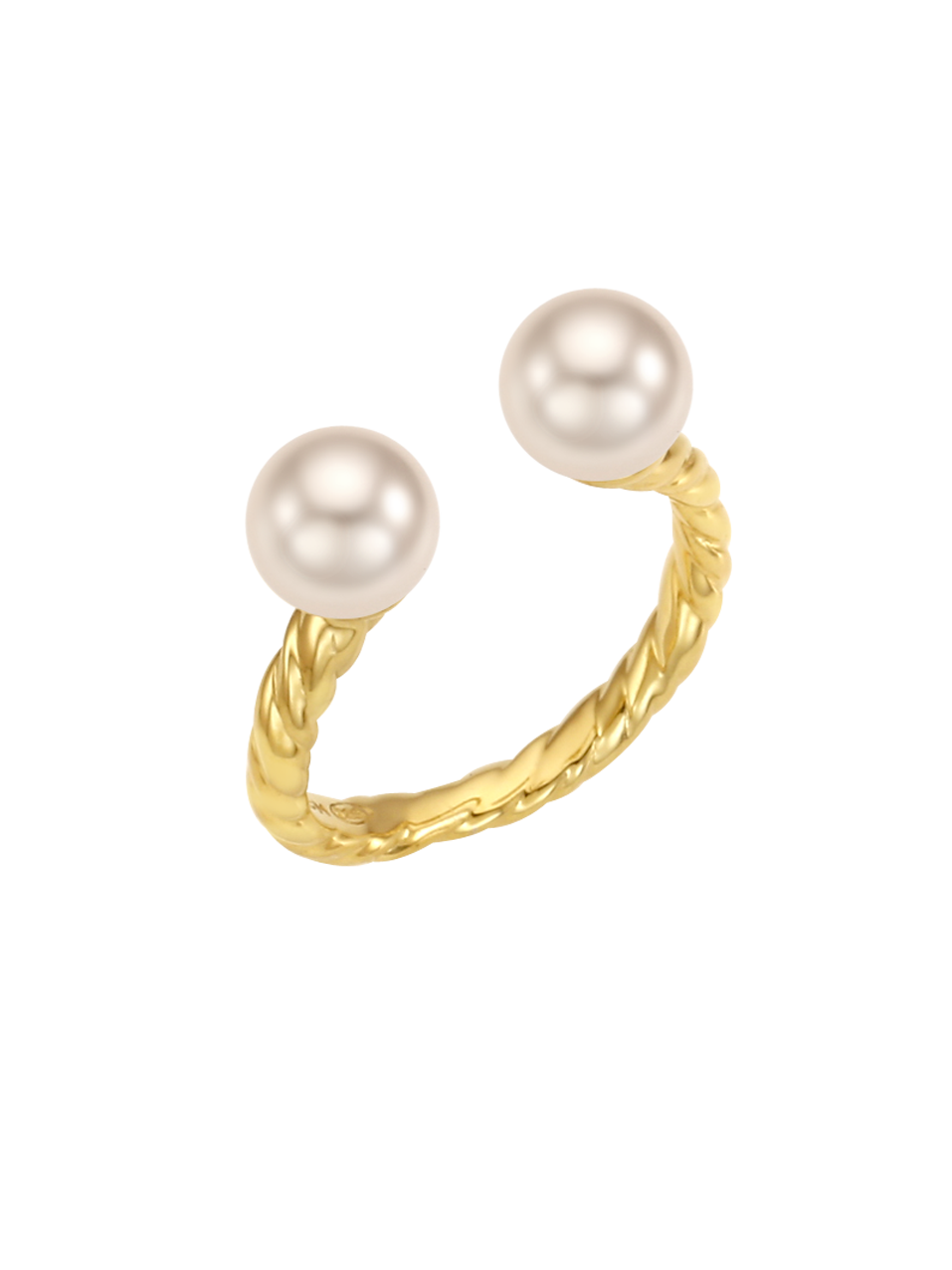Carol Twin Pearl Open Ring