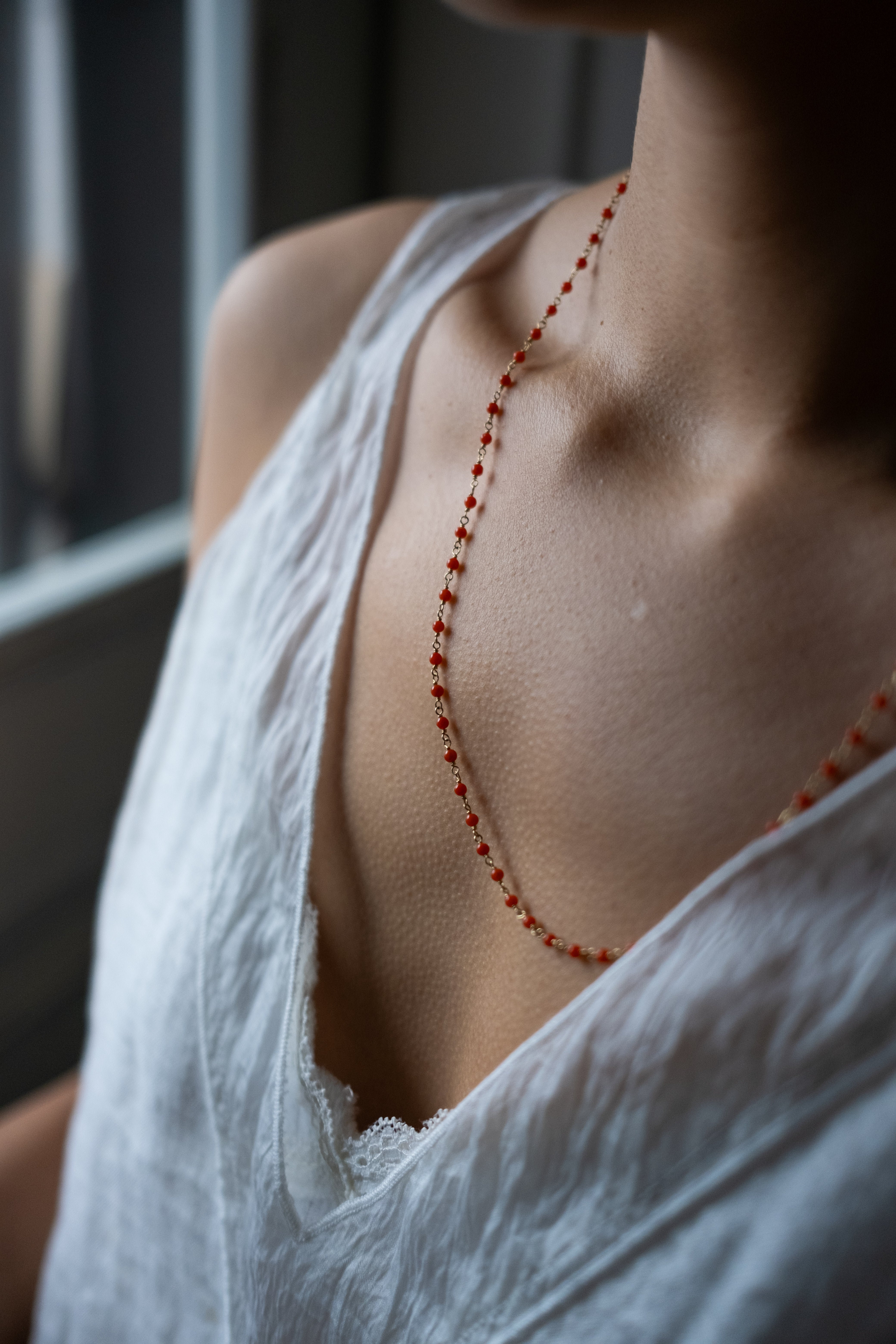 (14k) Coral Link Necklace