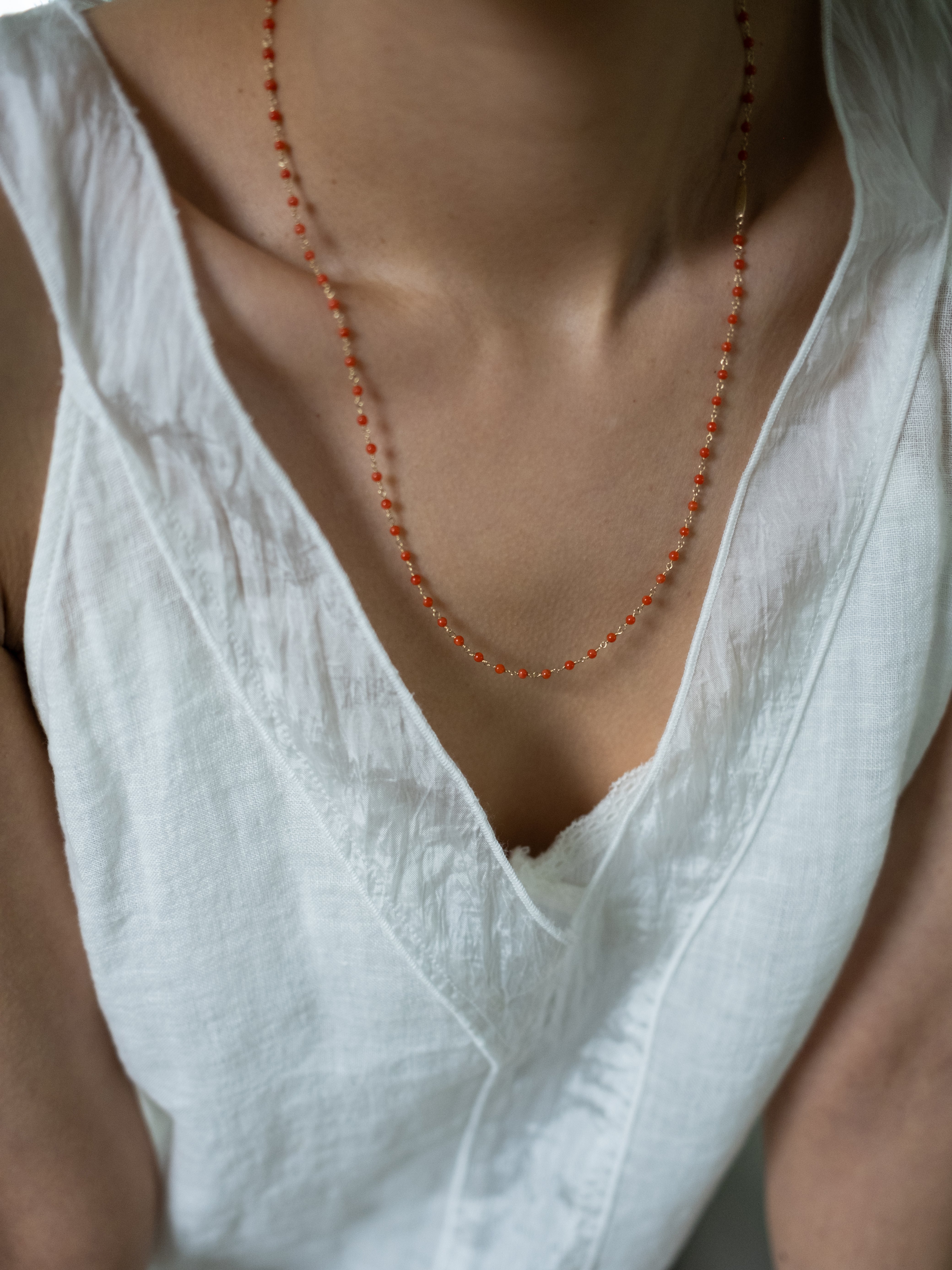 (14k) Coral Link Necklace