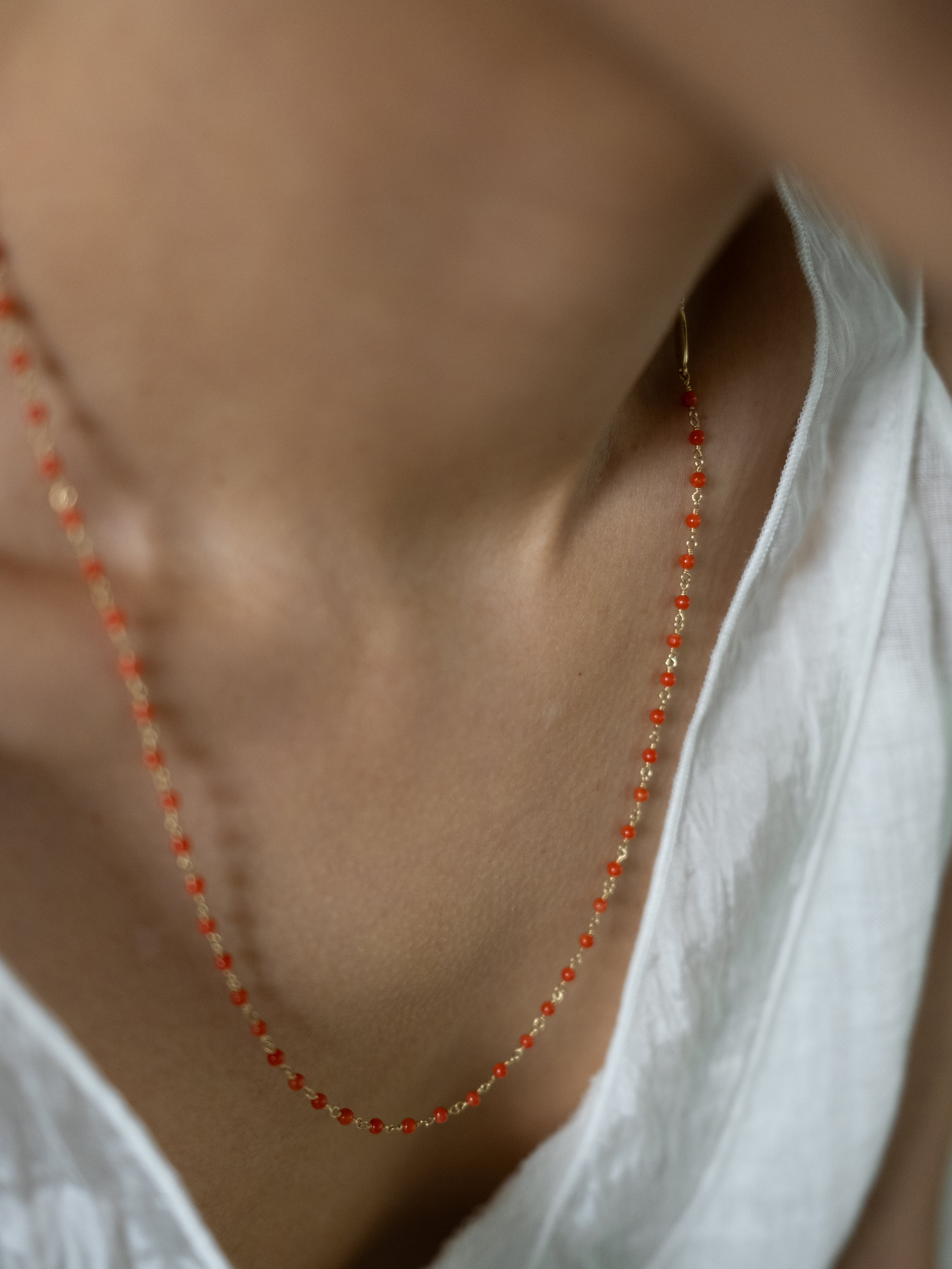 (14k) Coral Link Necklace