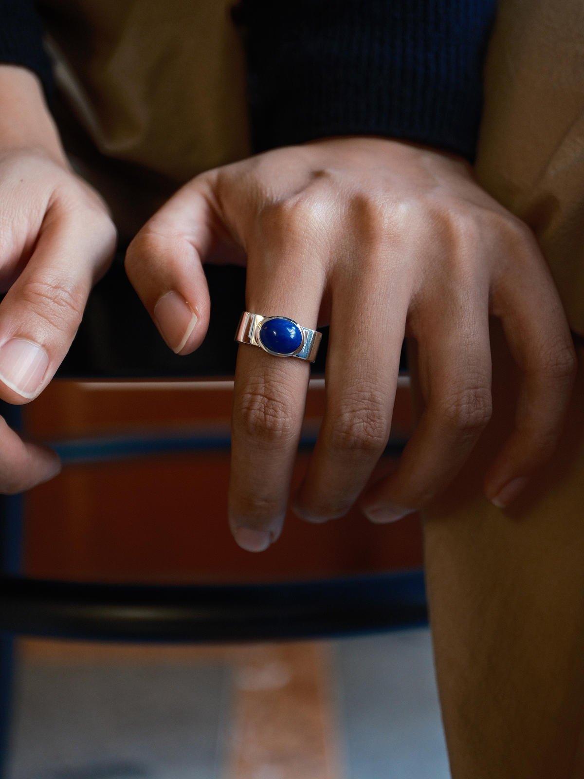 Valentine Square Ring (Lapis Lazuli)
