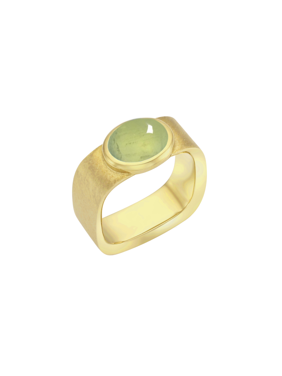 Valentine Square Ring (prehnite)