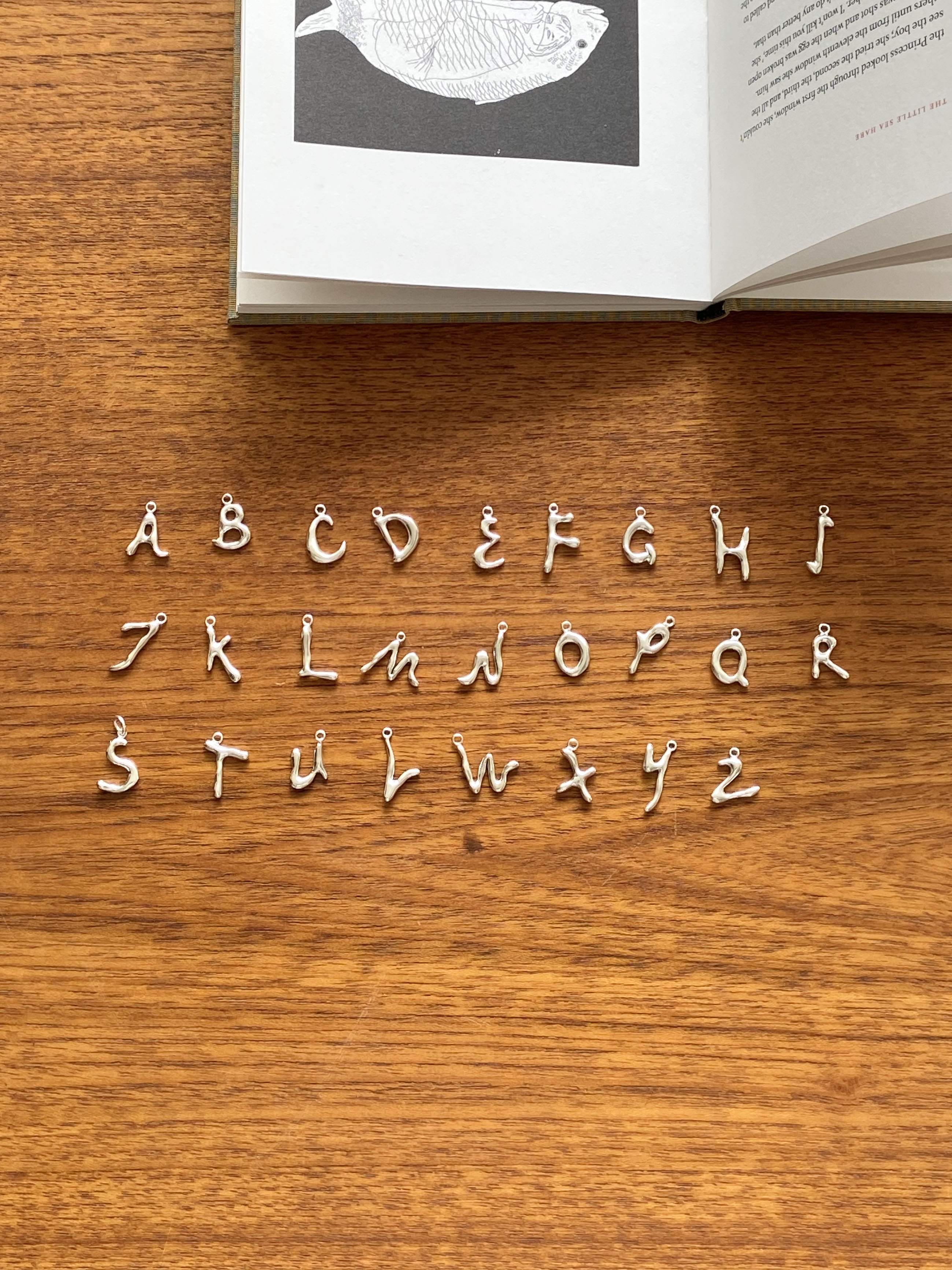 Initial Letter Necklace (thin chain)