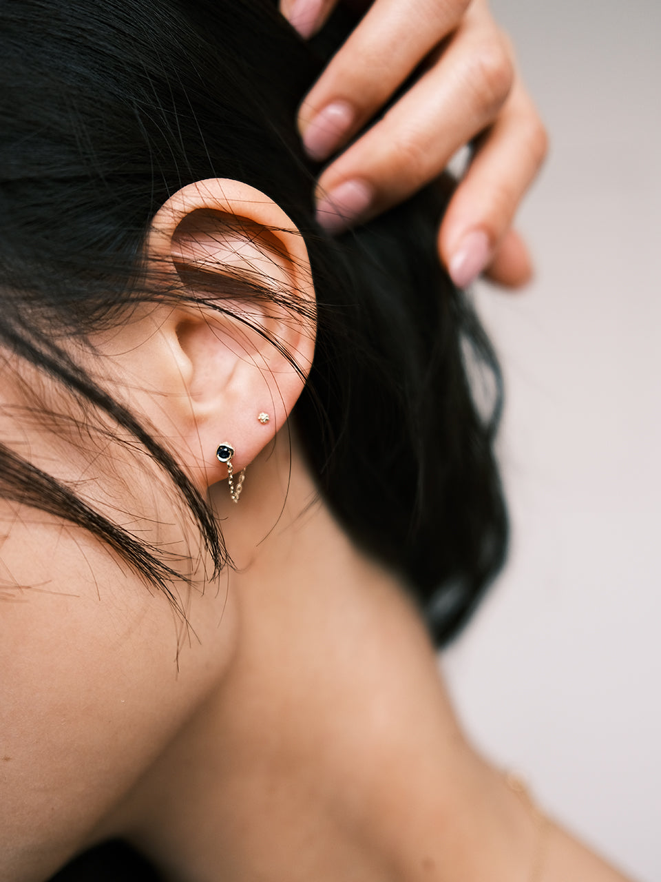 (14k) Log Chain Earrings