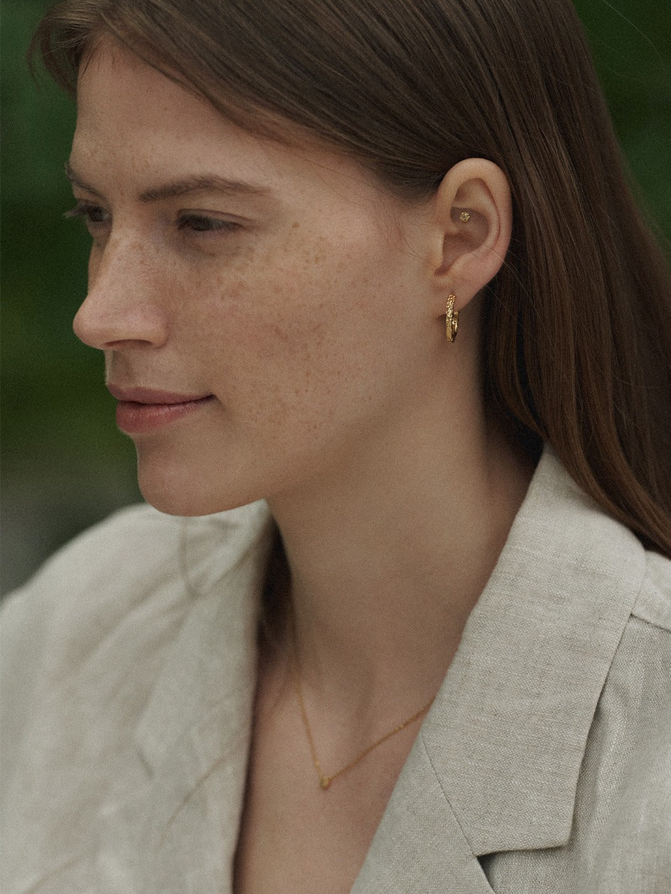 Sprout Piercing (S) (cognac diamond)