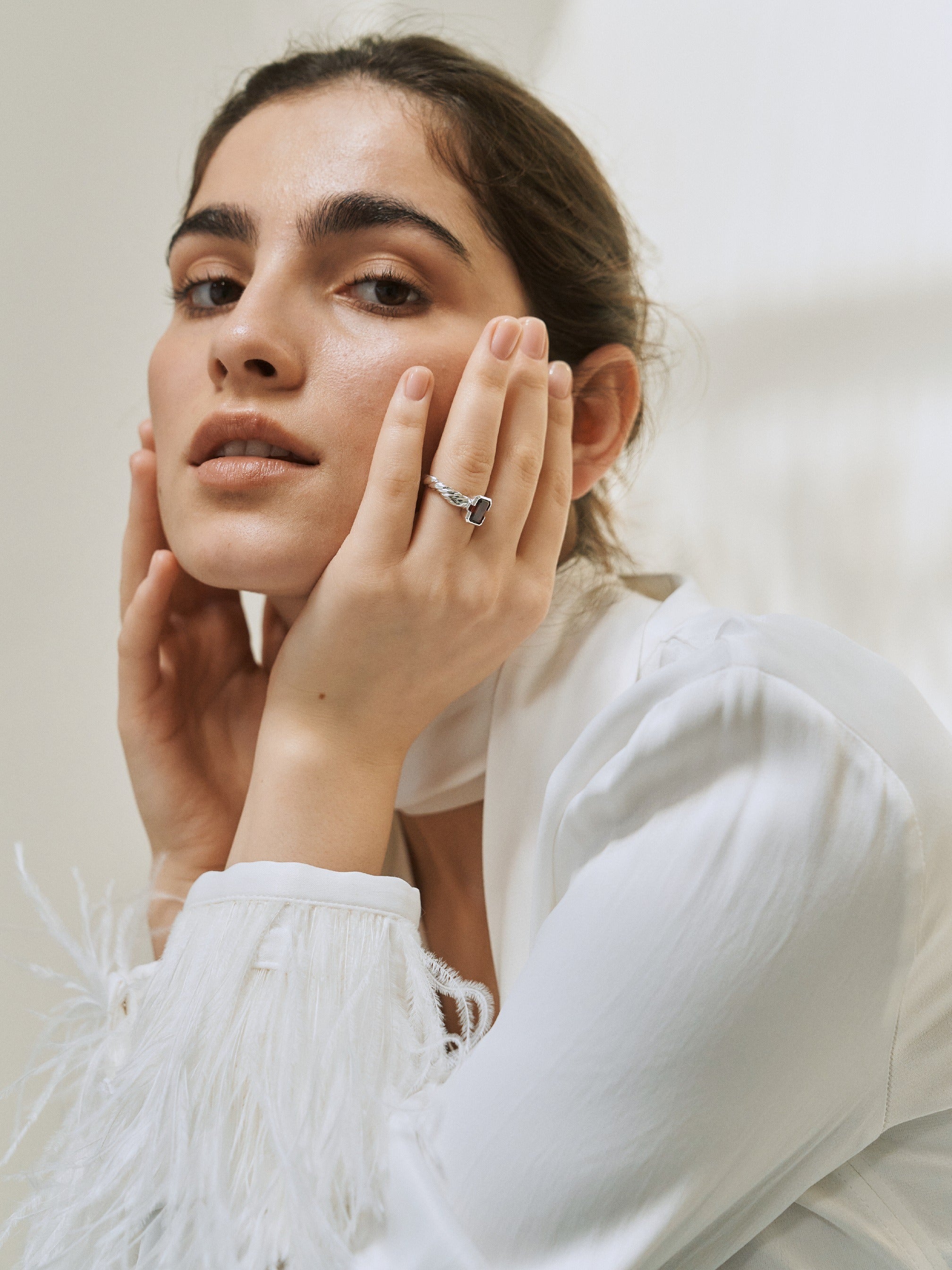 New Wave Stone Ring - Garnet