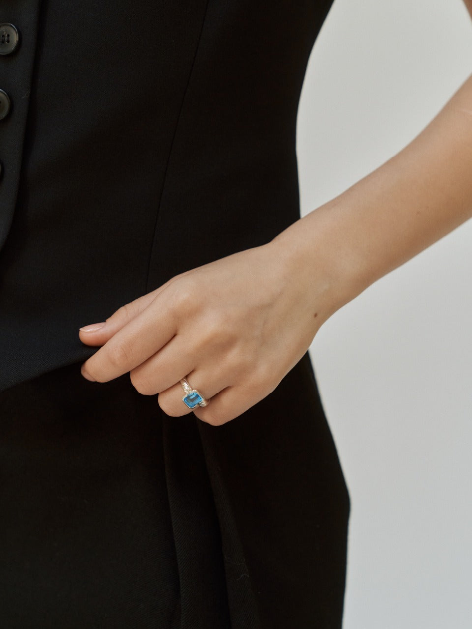 New Wave Stone Ring - Blue Topaz