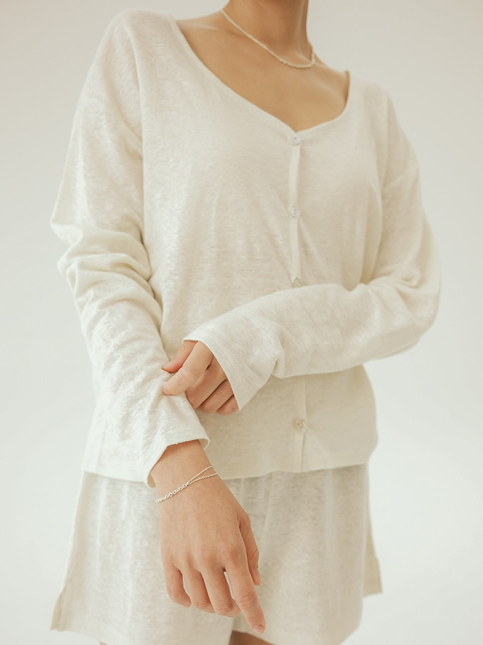 Natural Linen Cardigan