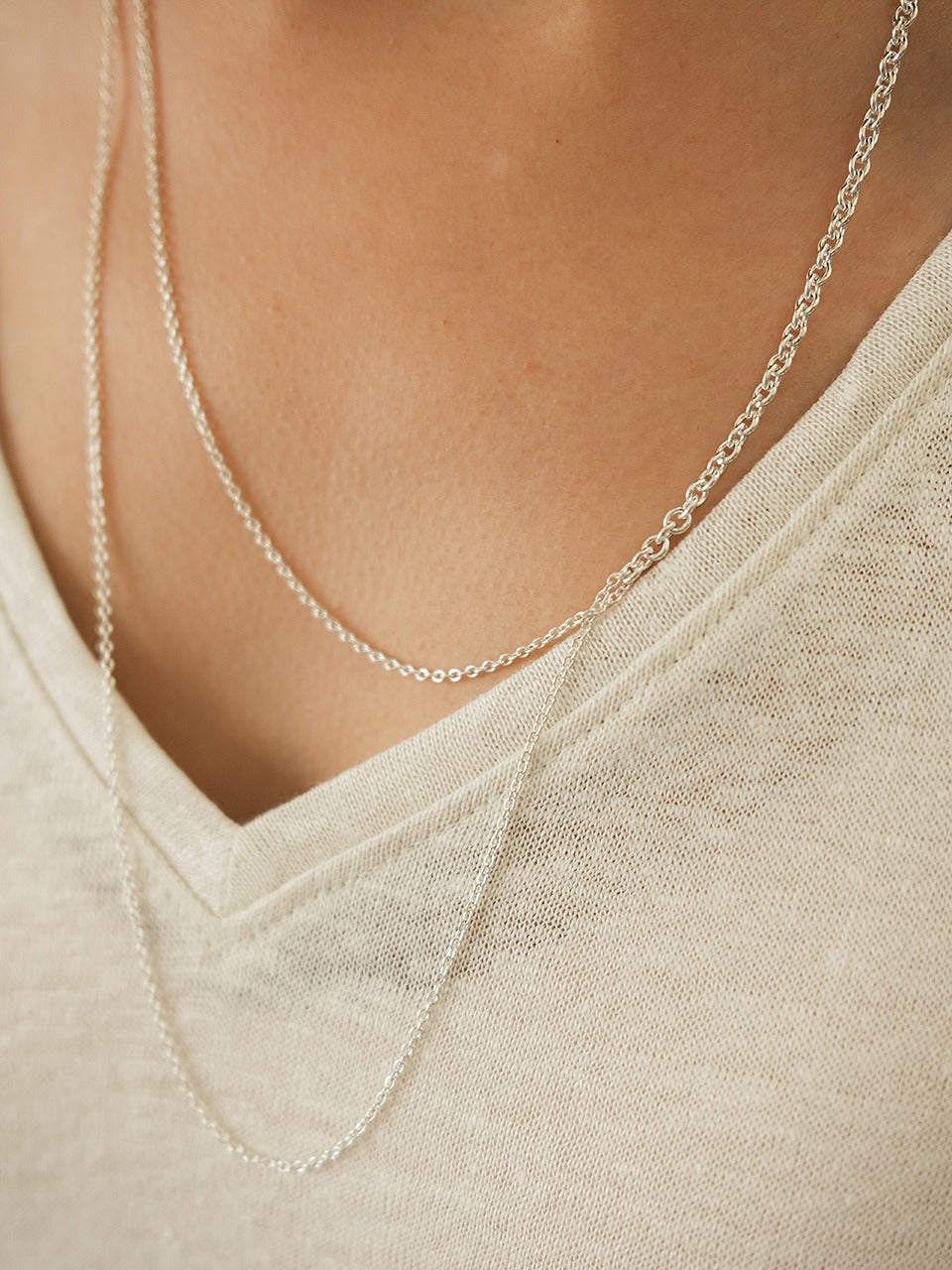 Natural Linen V-neck Tank