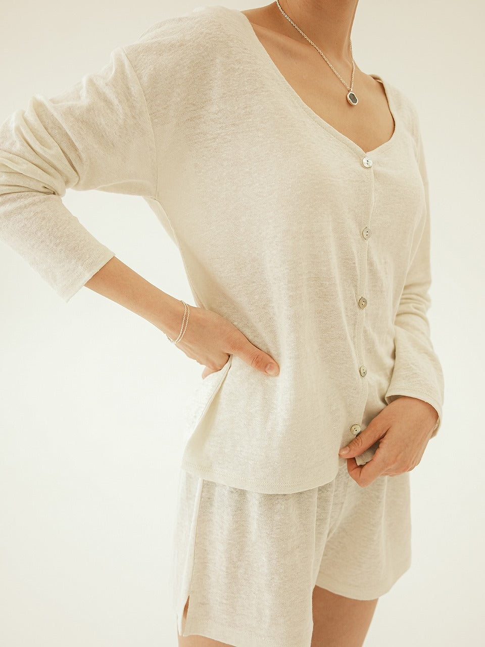 Natural Linen Cardigan