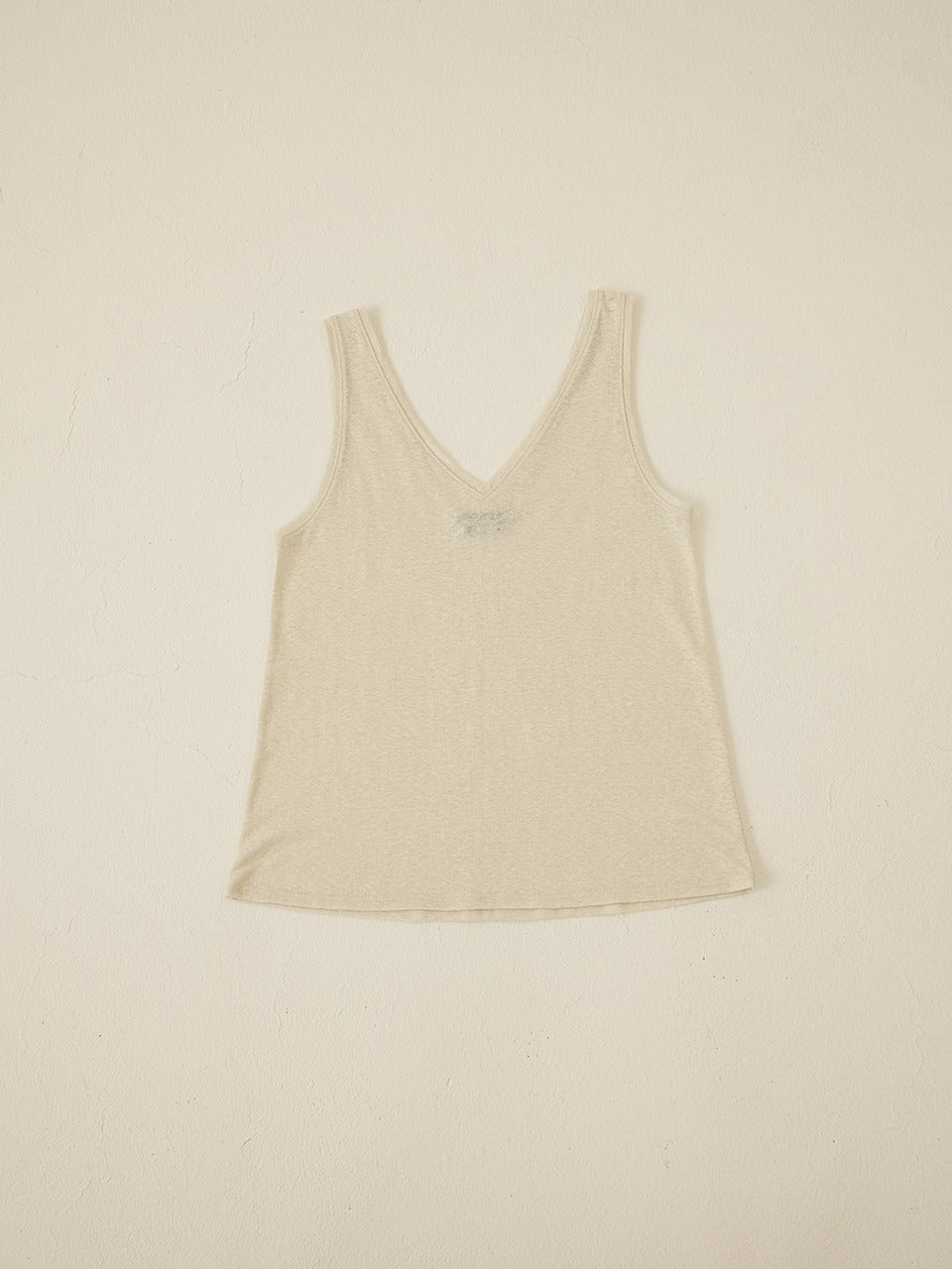 Natural Linen V-neck Tank