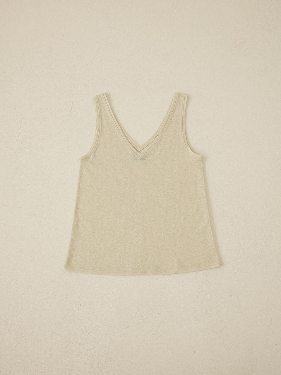 Natural Linen V-neck Tank