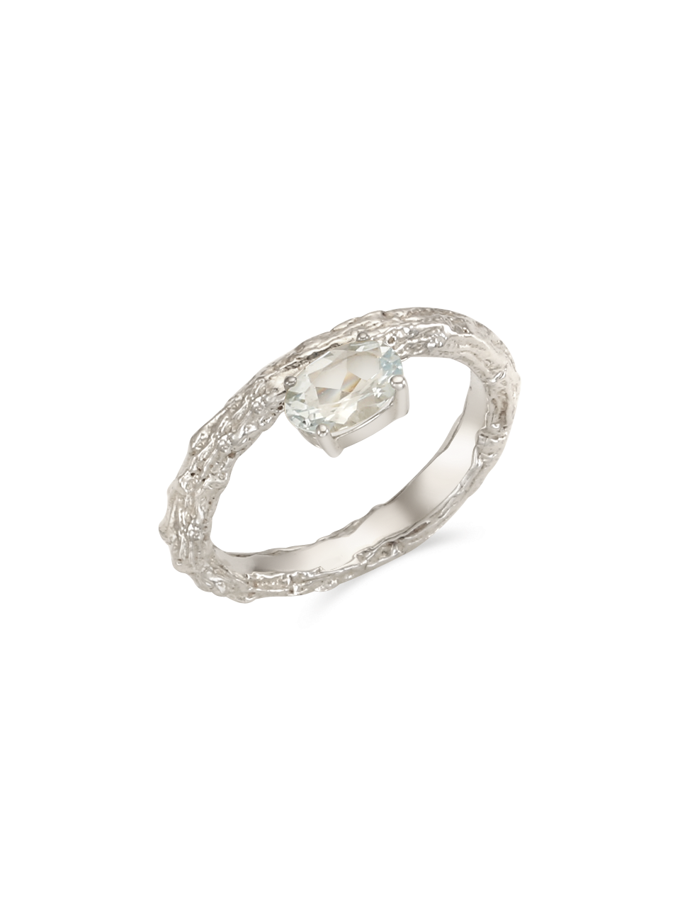 Twig Ring - aquamarine (oval)