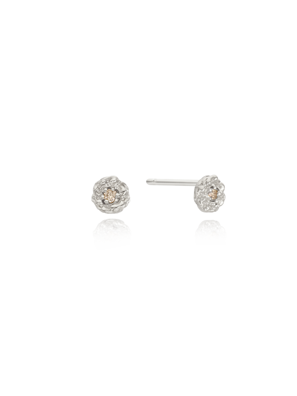 Sprout Studs (S) (cognac diamond)