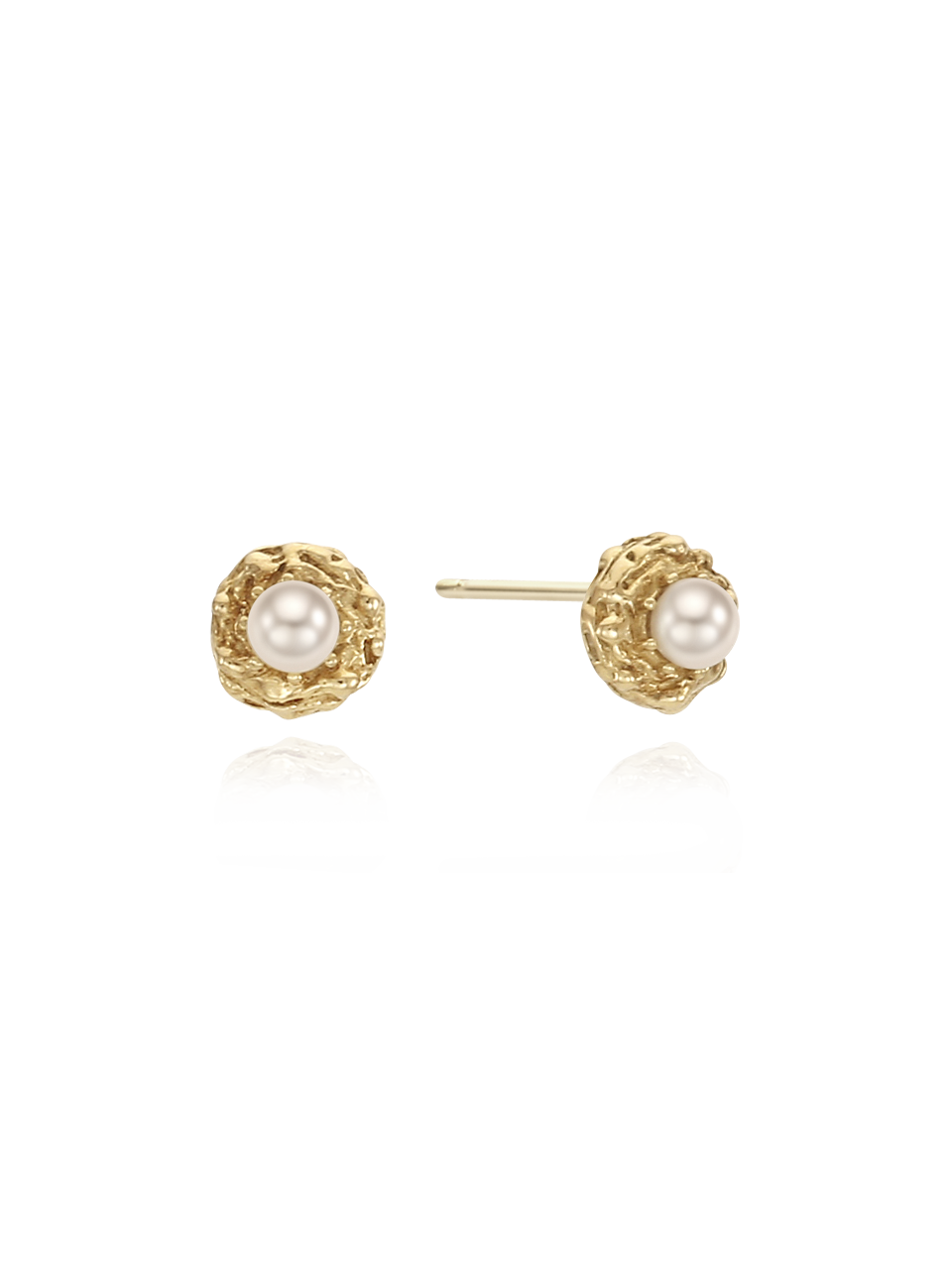 (14k) Sprout Studs (M) (pearl)