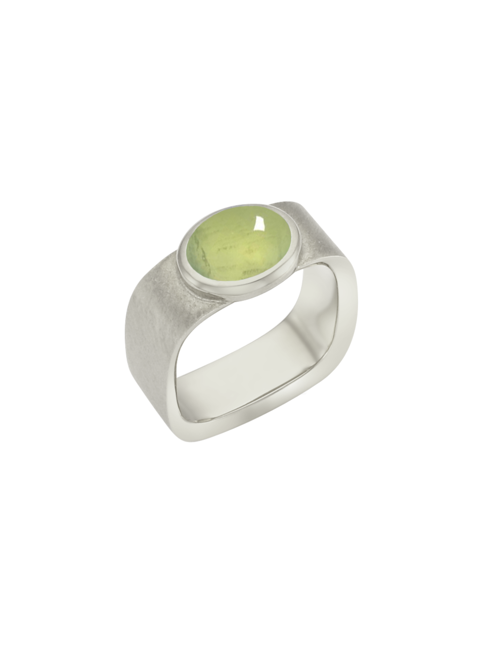 Valentine Square Ring (prehnite)