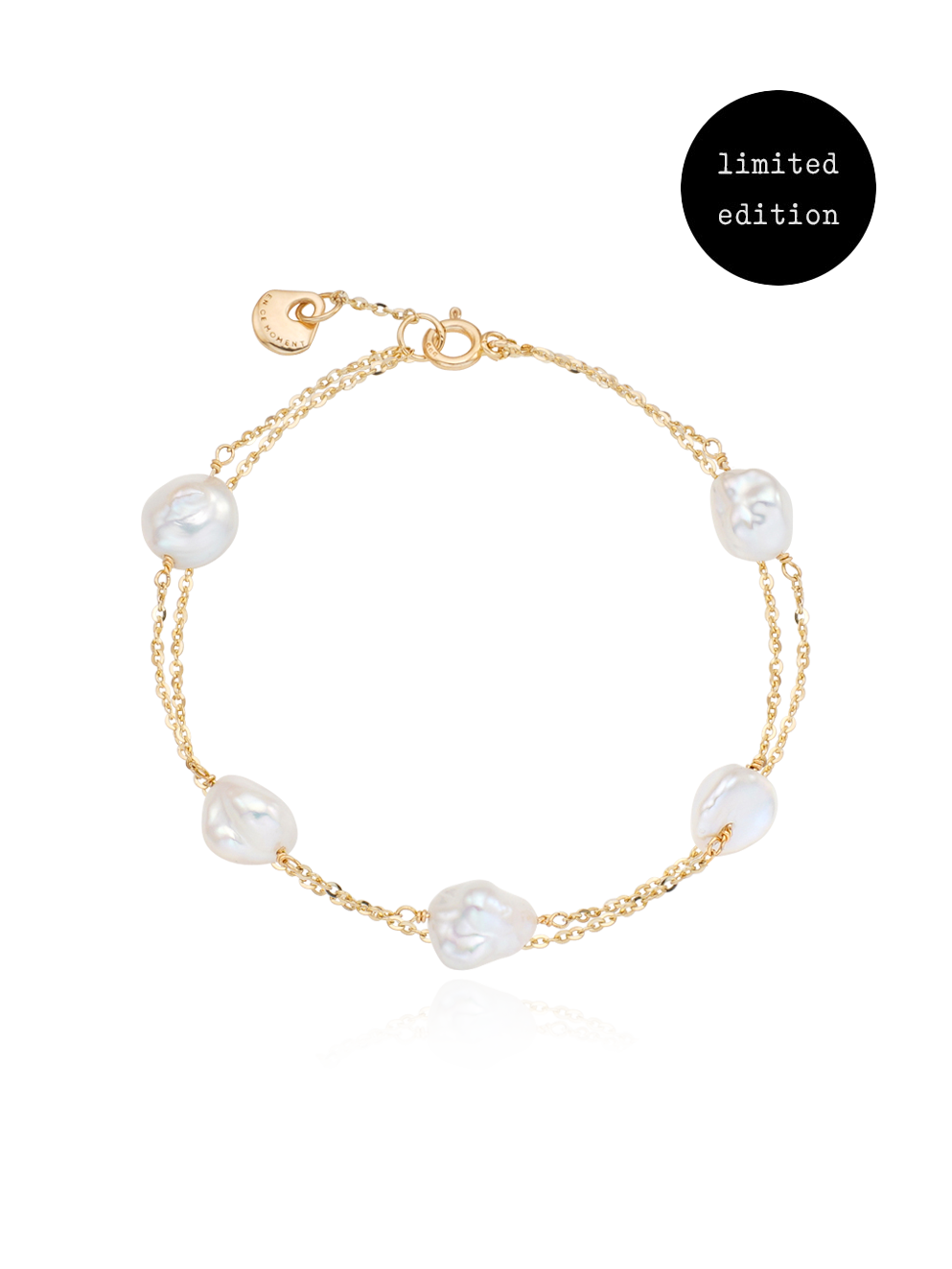 (14k) Glittering Pearl Chain Bracelet