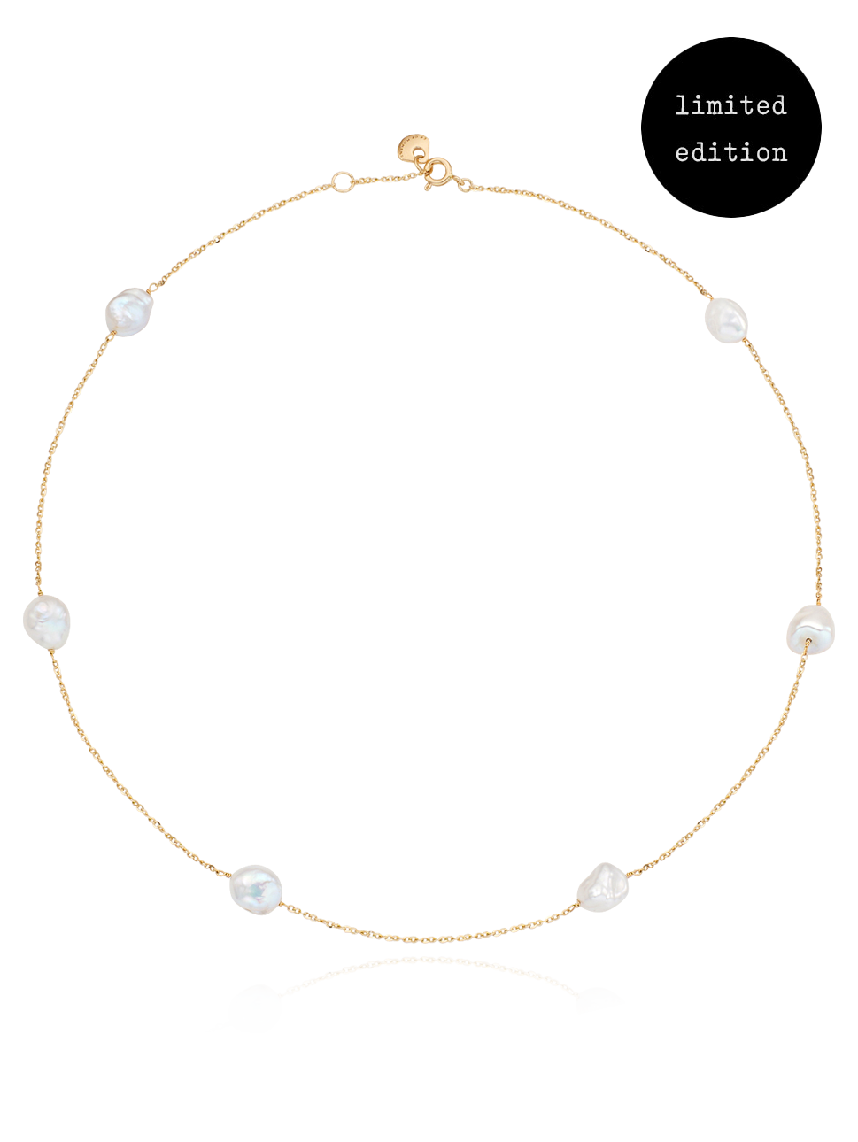 (14k) Glittering Pearl Chain Necklace (41cm)