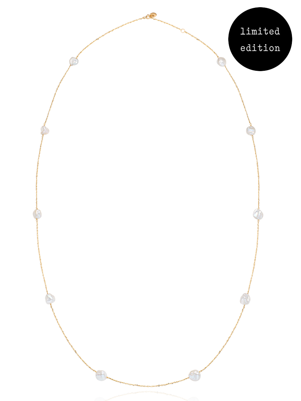 (14k) Glittering Pearl Chain Necklace (90cm)